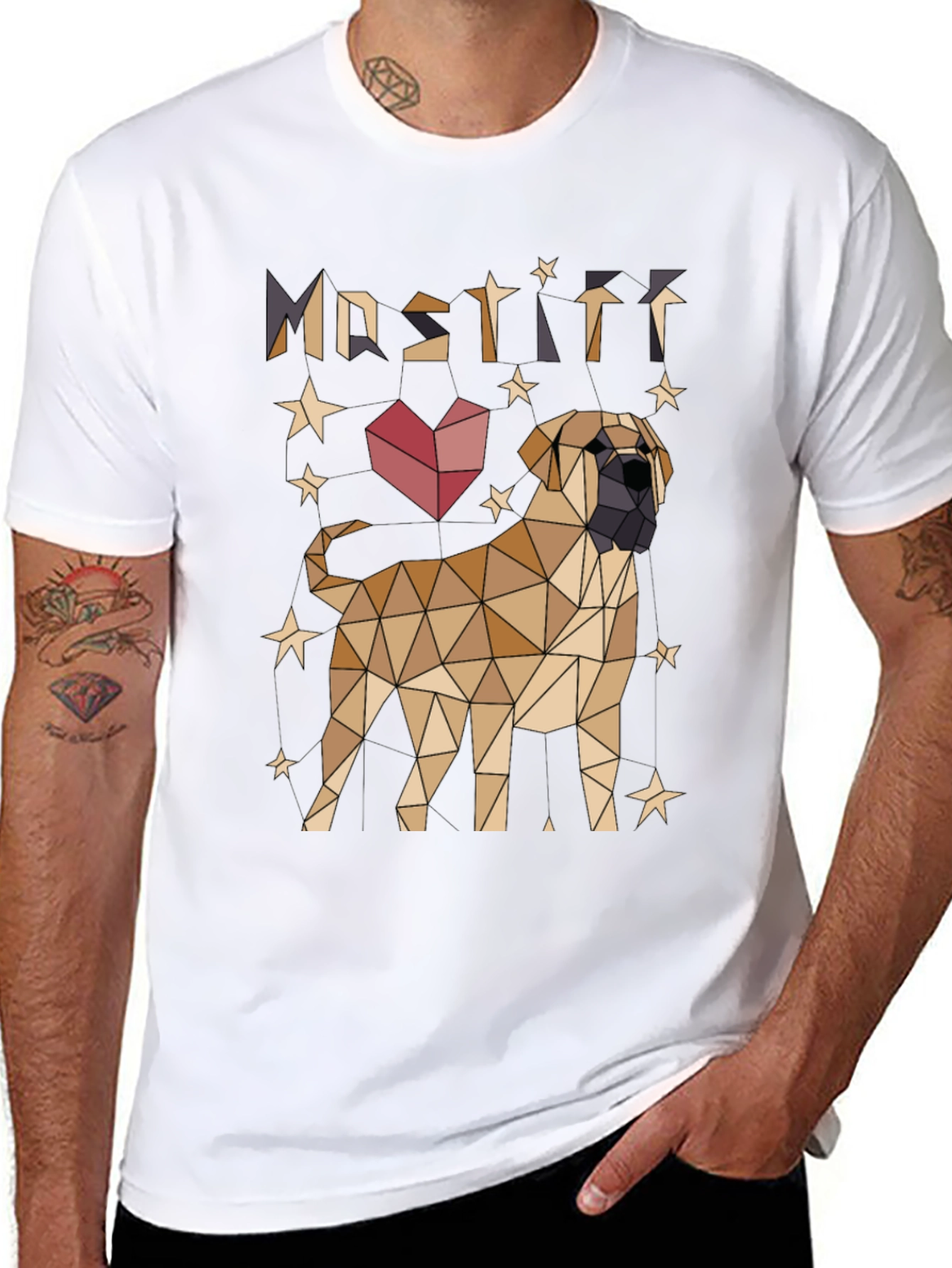 Geometric Mastiff Dog Lover T-Shirt