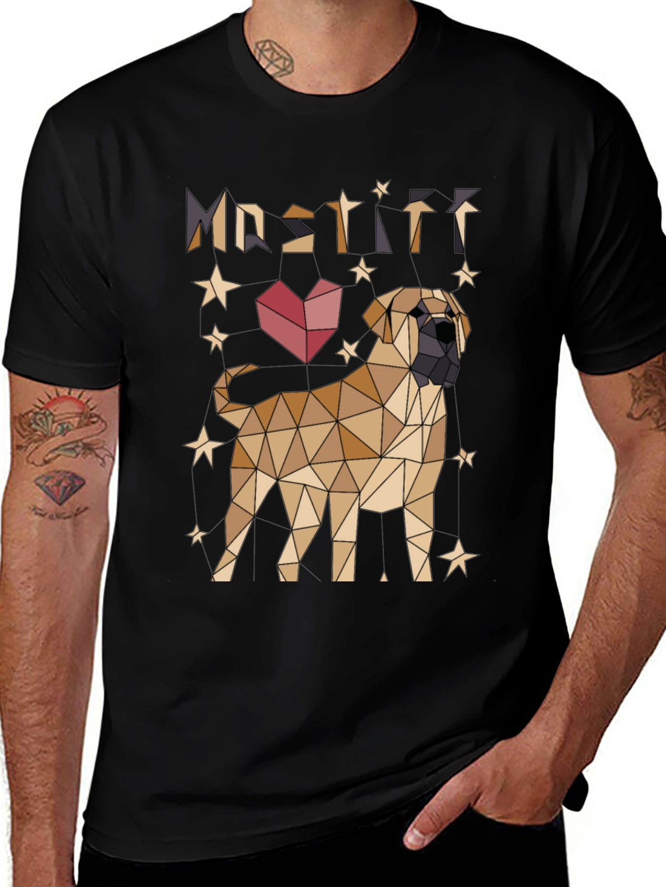 Geometric Mastiff Dog Lover T-Shirt