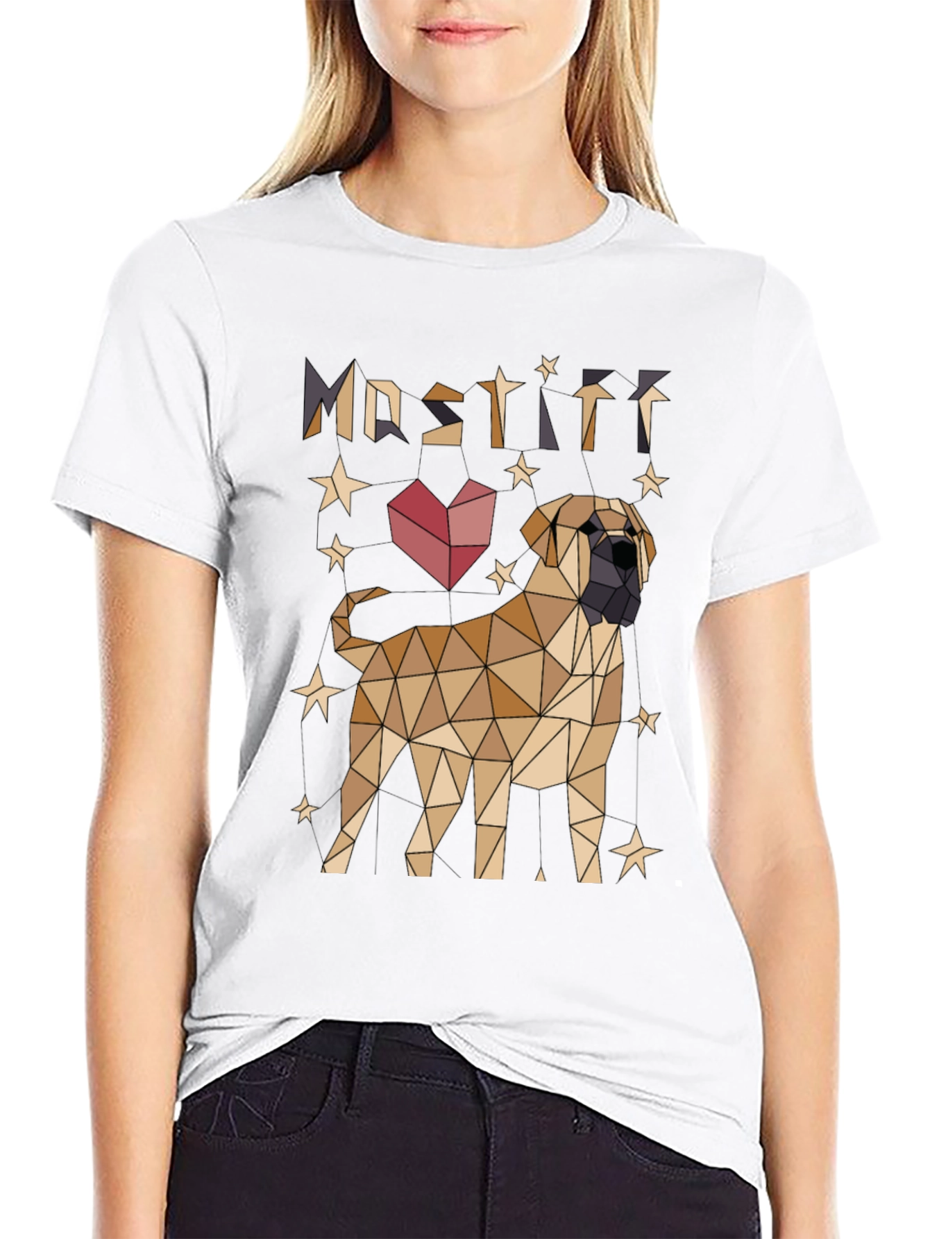 Geometric Mastiff Dog Lover T-Shirt