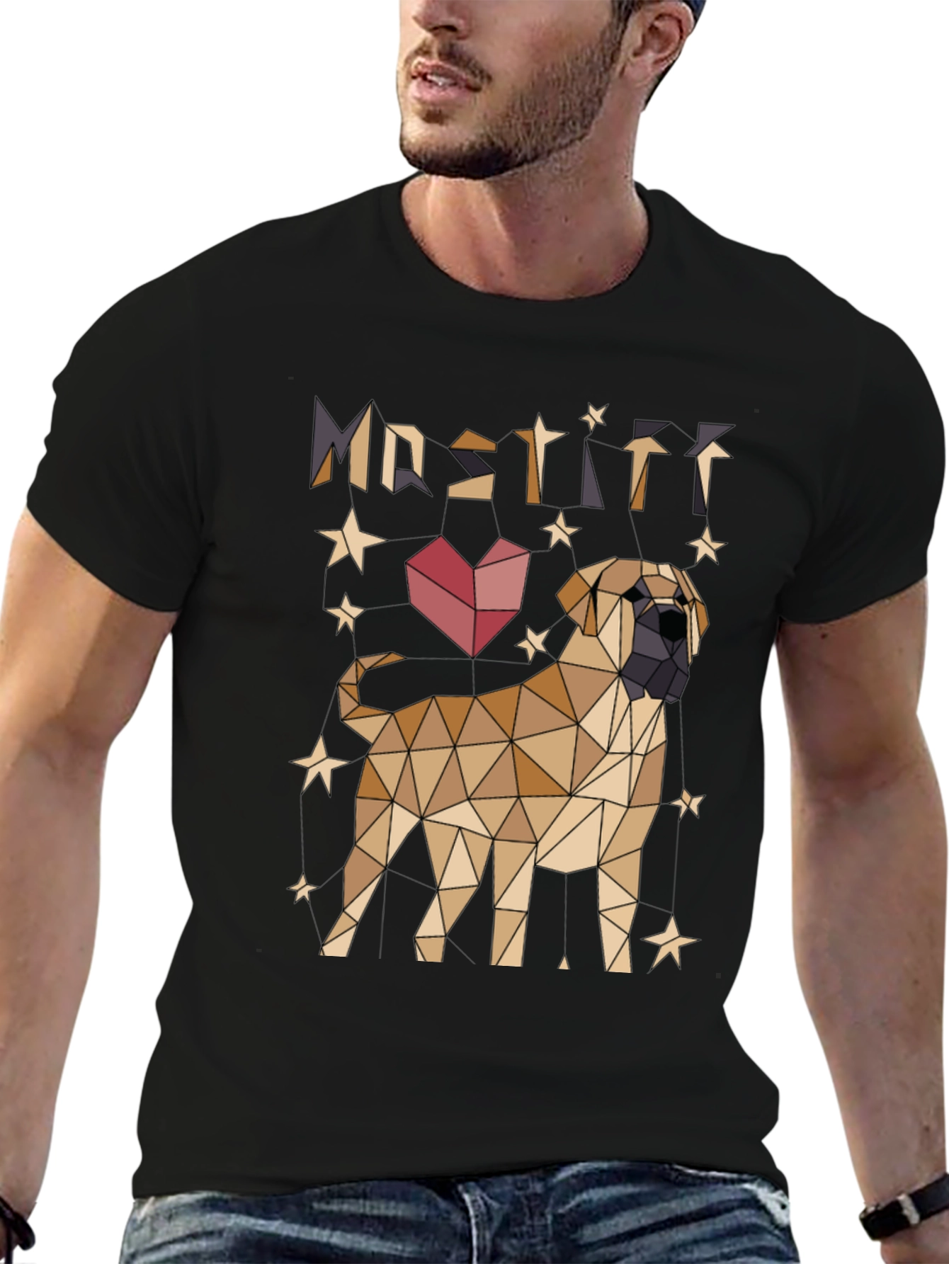 Geometric Mastiff Dog Lover T-Shirt