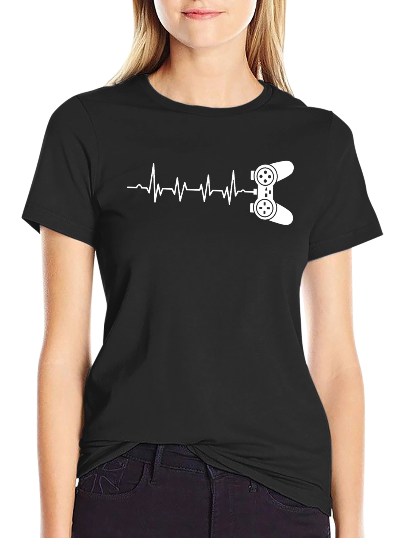 Gamer Heartbeat Black T-Shirt