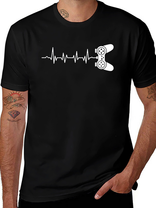 Gamer Heartbeat Black T-Shirt