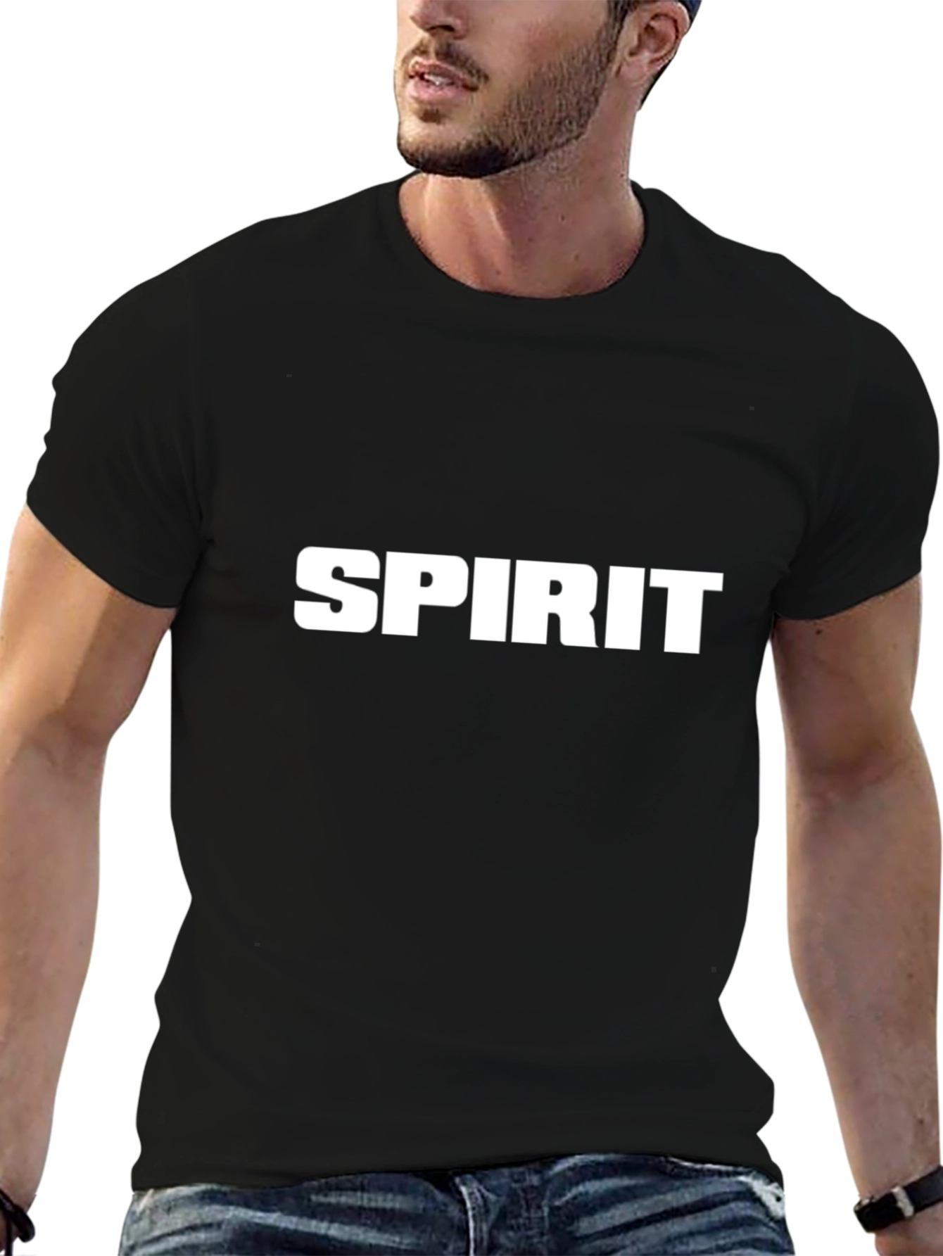 Spirit Graphic Tee - Bold White Print on Black