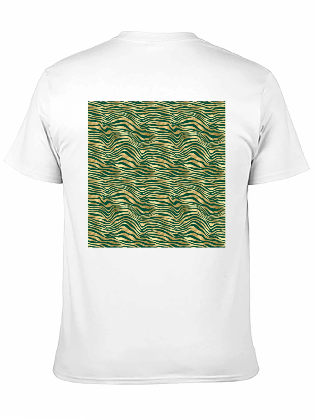 Emerald and Gold Wave Pattern T-Shirt