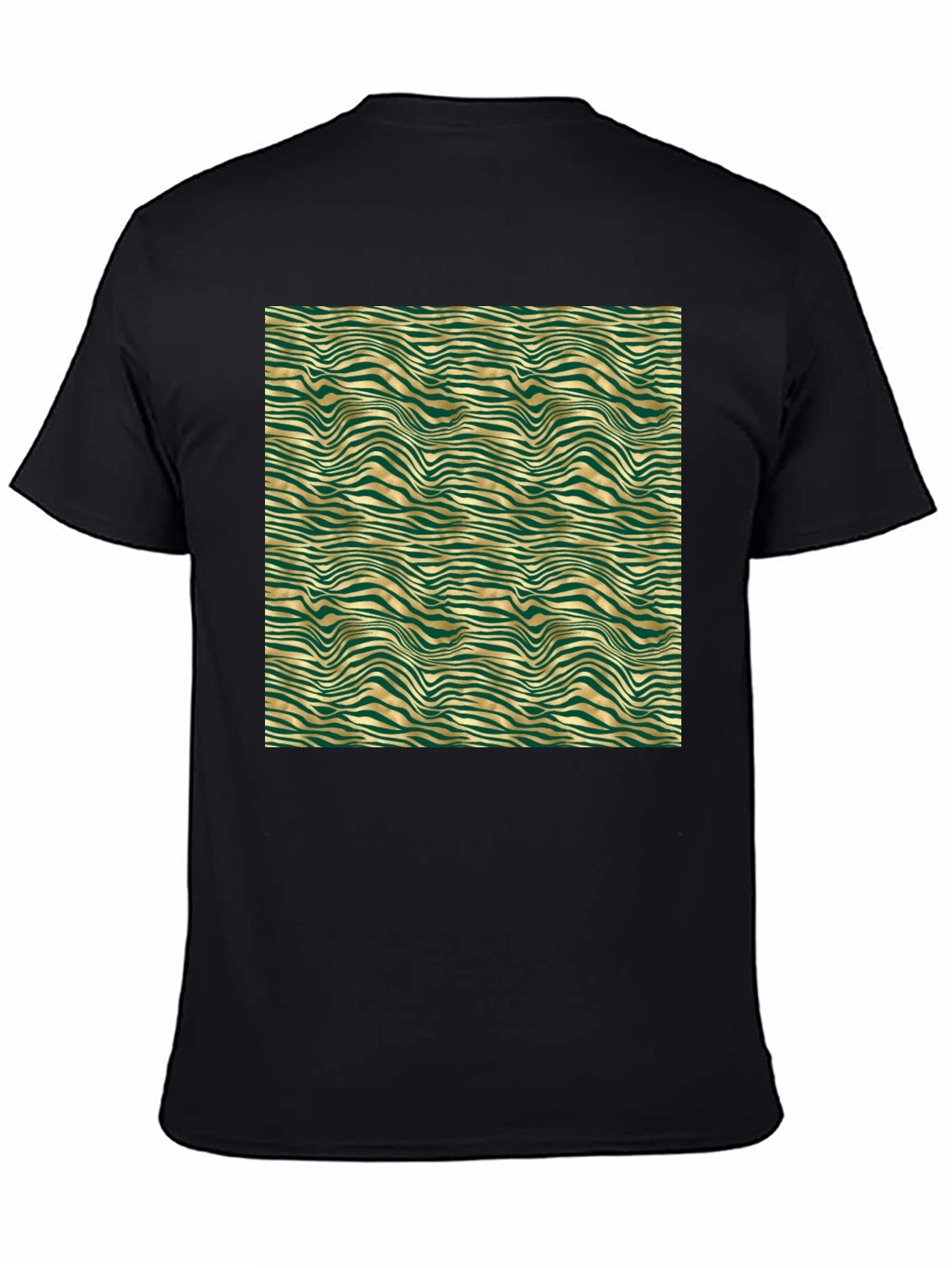 Emerald and Gold Wave Pattern T-Shirt