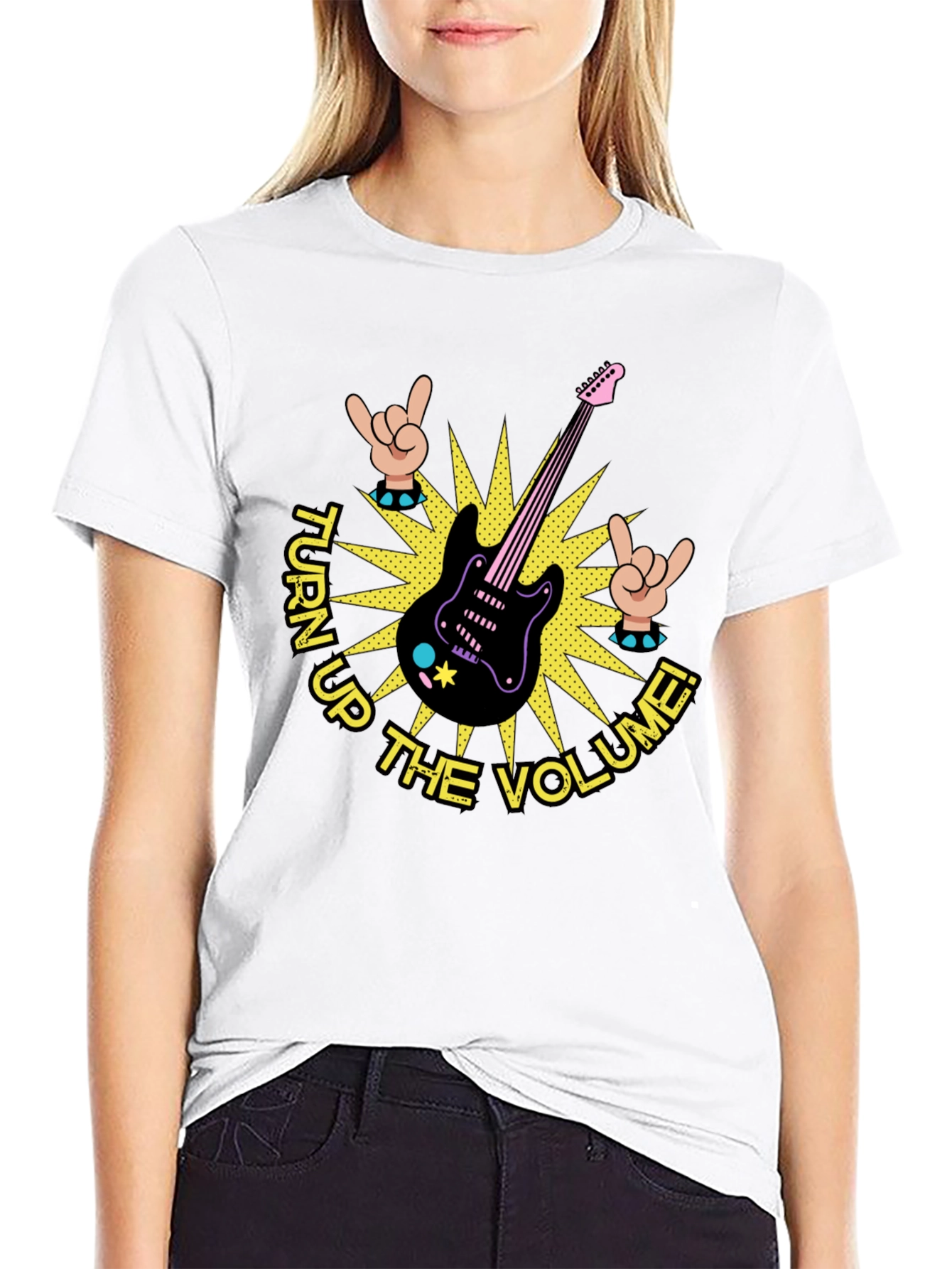 Turn Up the Volume Graphic Tee - Rock On!
