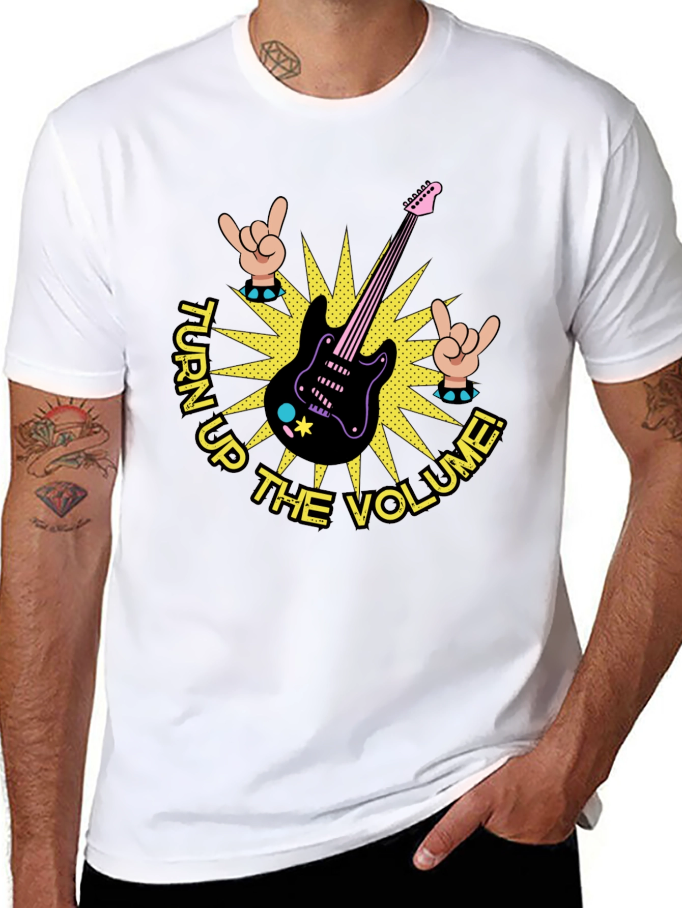 Turn Up the Volume Graphic Tee - Rock On!