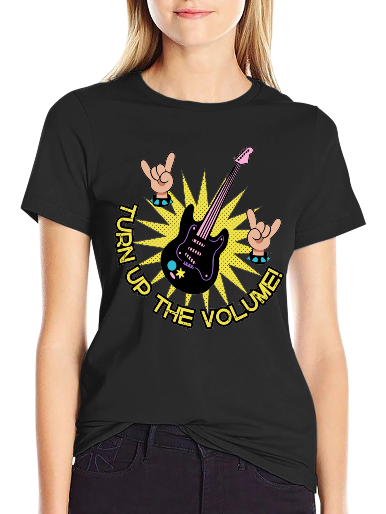 Turn Up the Volume Graphic Tee - Rock On!