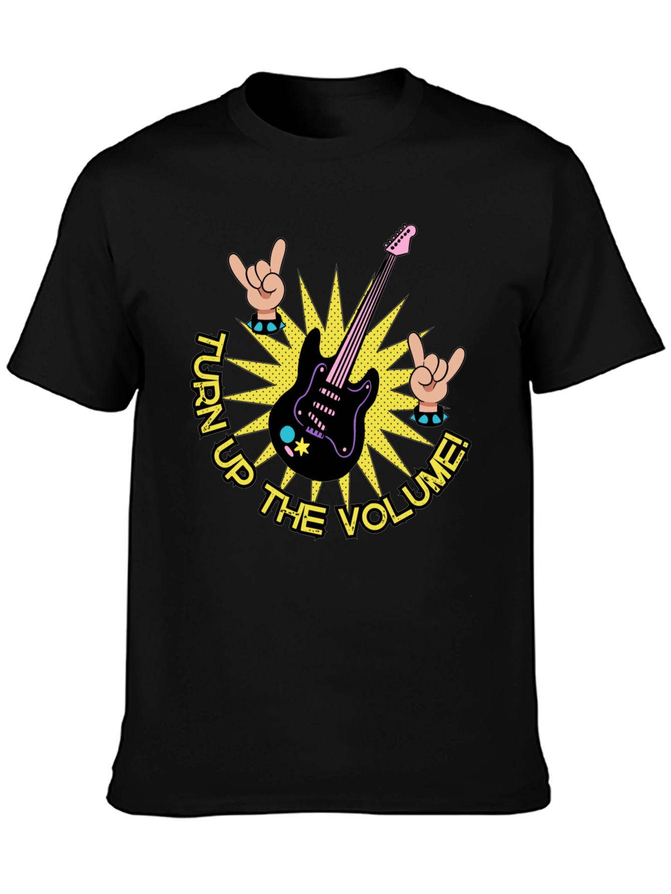 Turn Up the Volume Graphic Tee - Rock On!