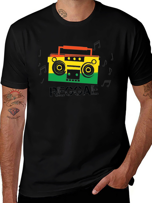 Reggae Boombox T-Shirt - Rasta Colors