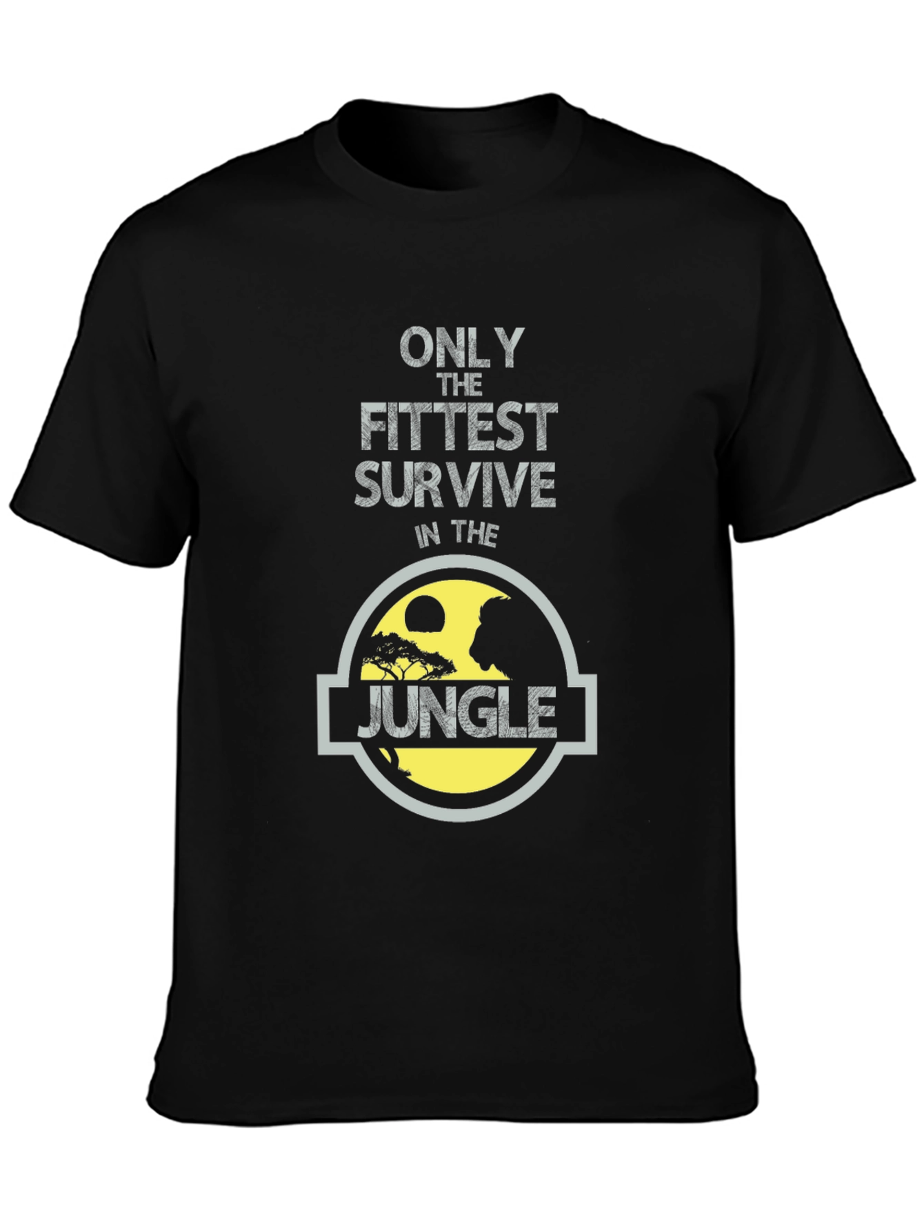 Fittest Survive Jungle Graphic Black T-Shirt