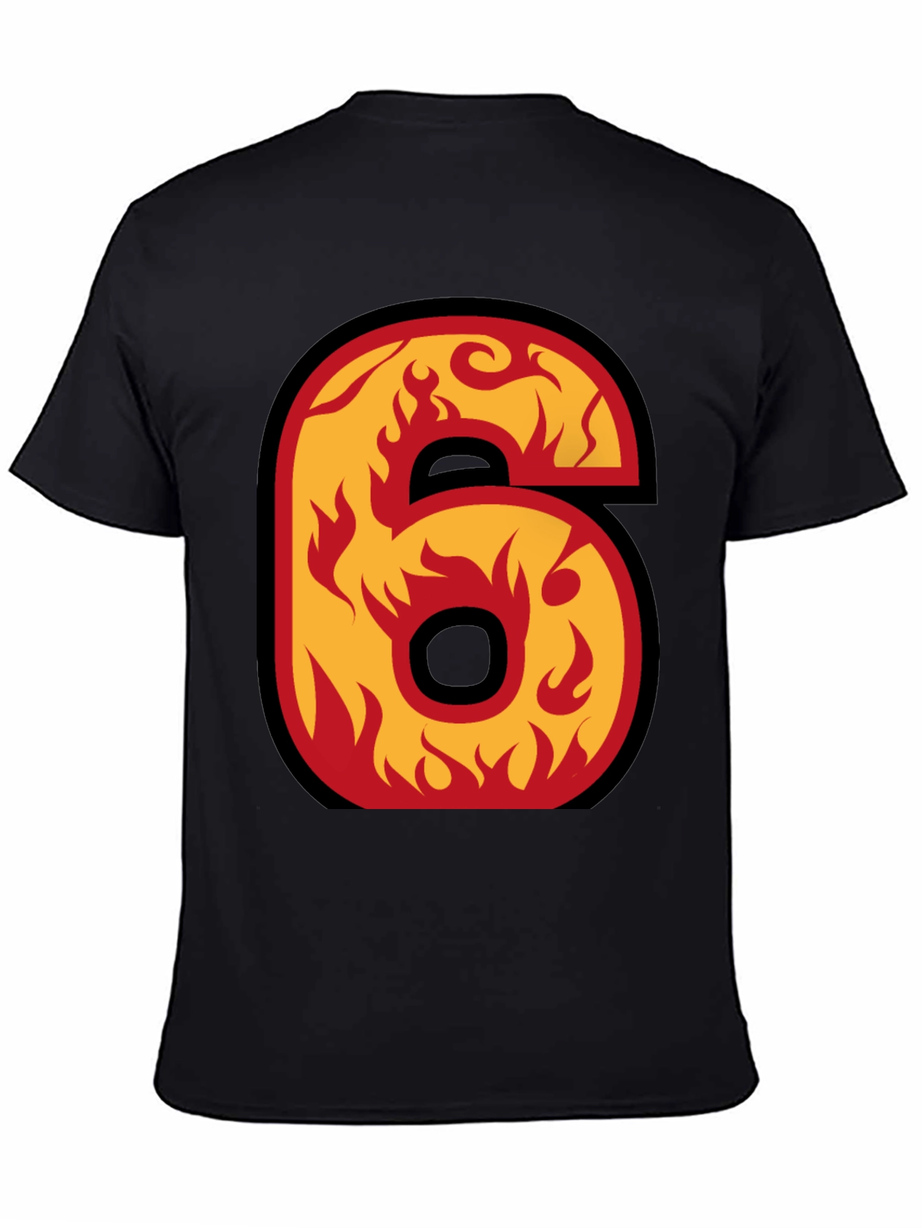 Fiery Number 6 Graphic Tee
