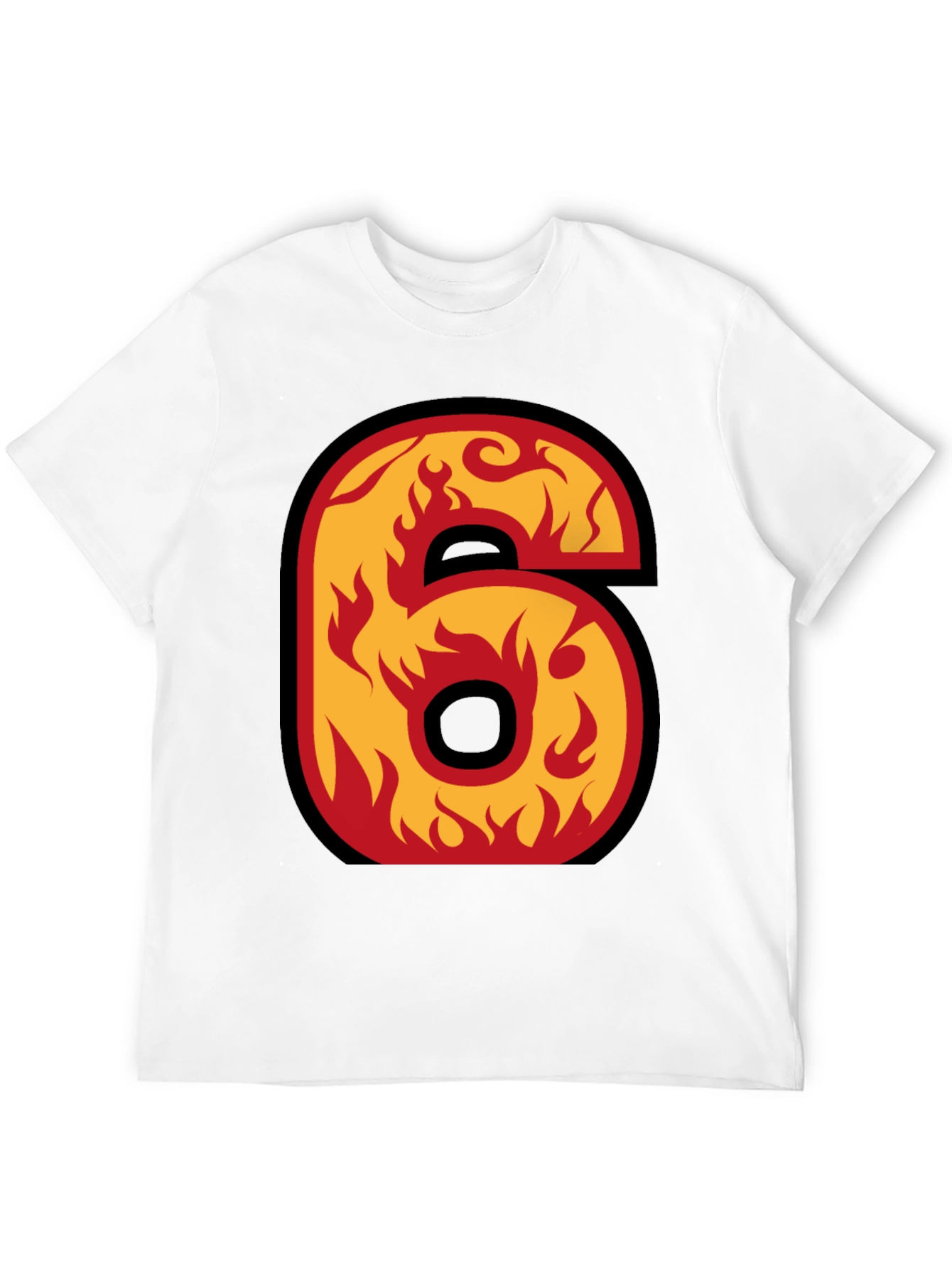 Fiery Number 6 Graphic Tee