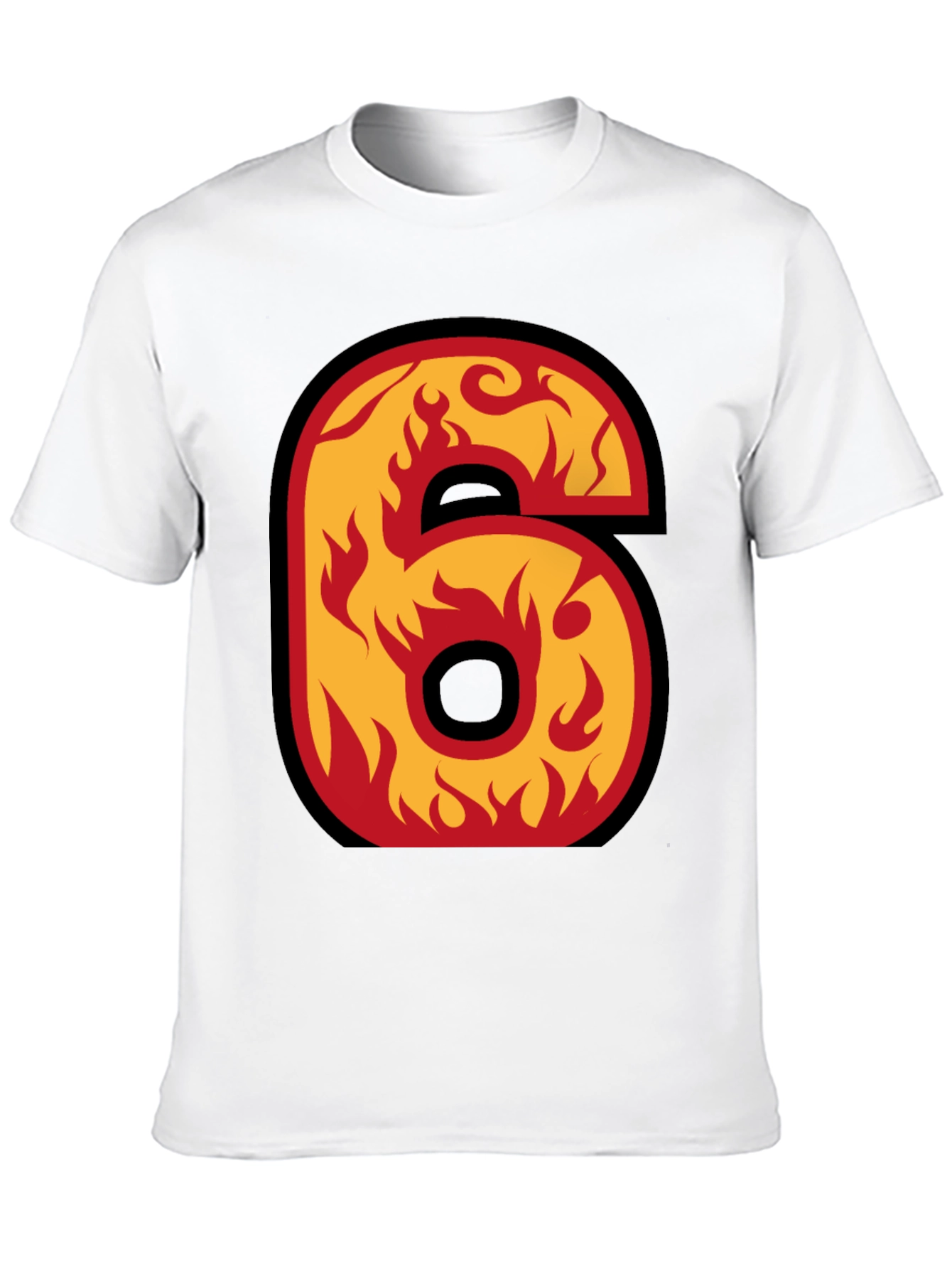 Fiery Number 6 Graphic Tee