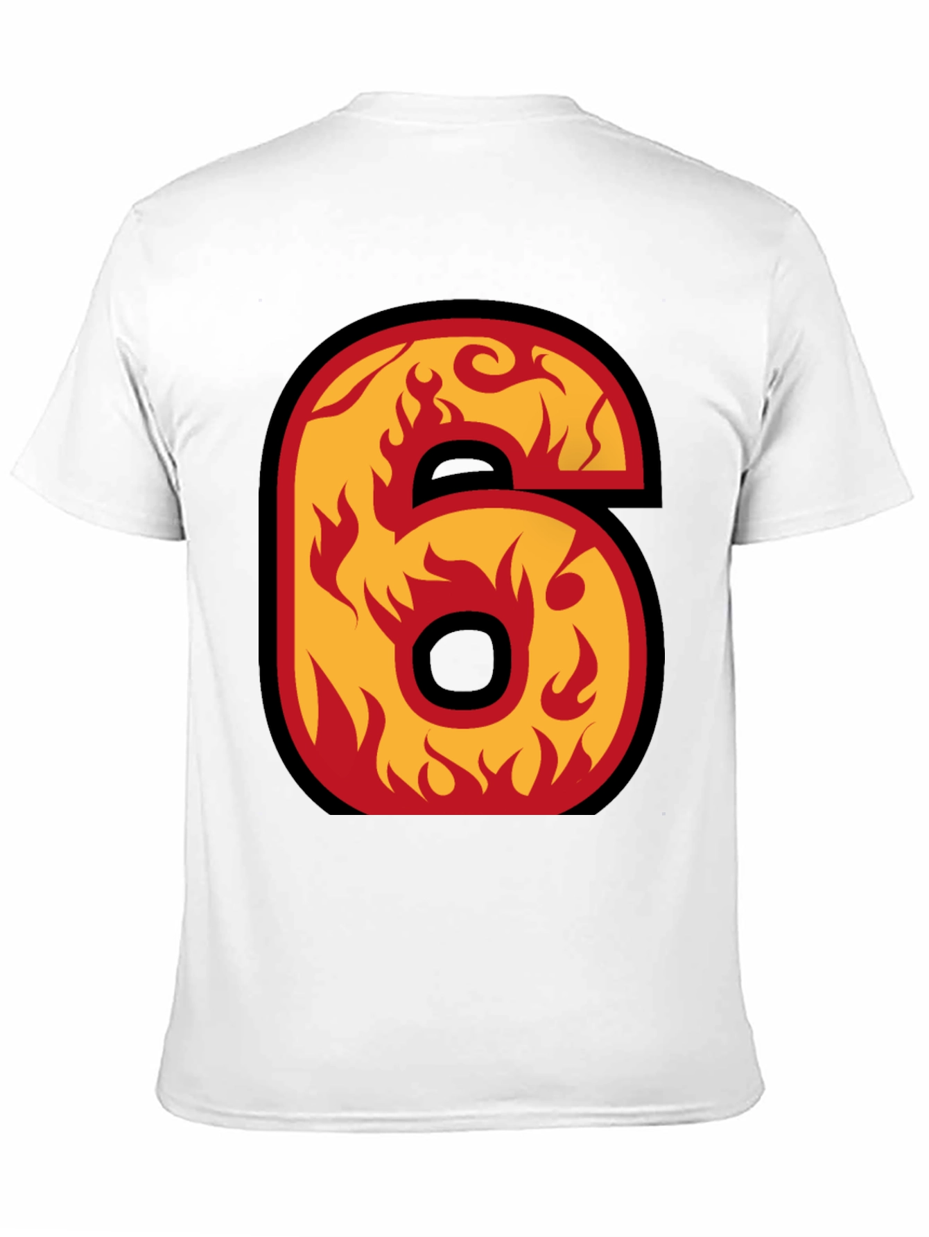 Fiery Number 6 Graphic Tee