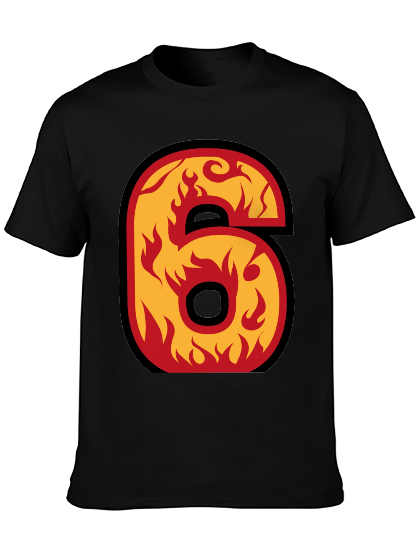 Fiery Number 6 Graphic Tee