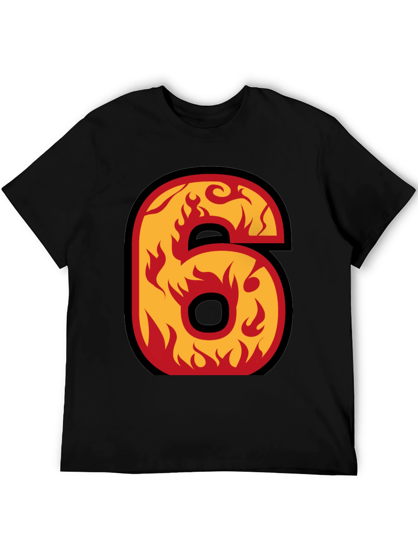Fiery Number 6 Graphic Tee