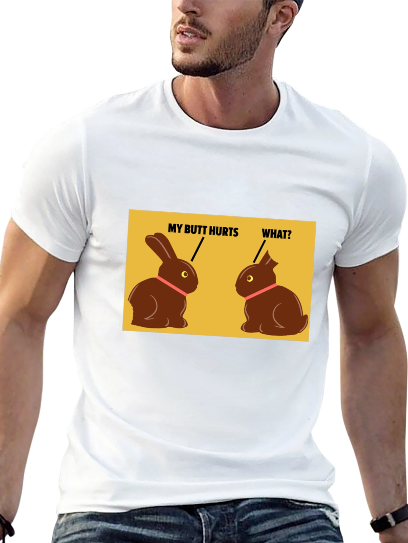 Funny Easter Bunny Chocolate Butt Hurts T-Shirt