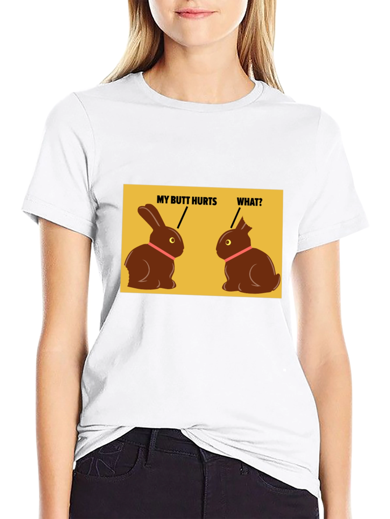 Funny Easter Bunny Chocolate Butt Hurts T-Shirt
