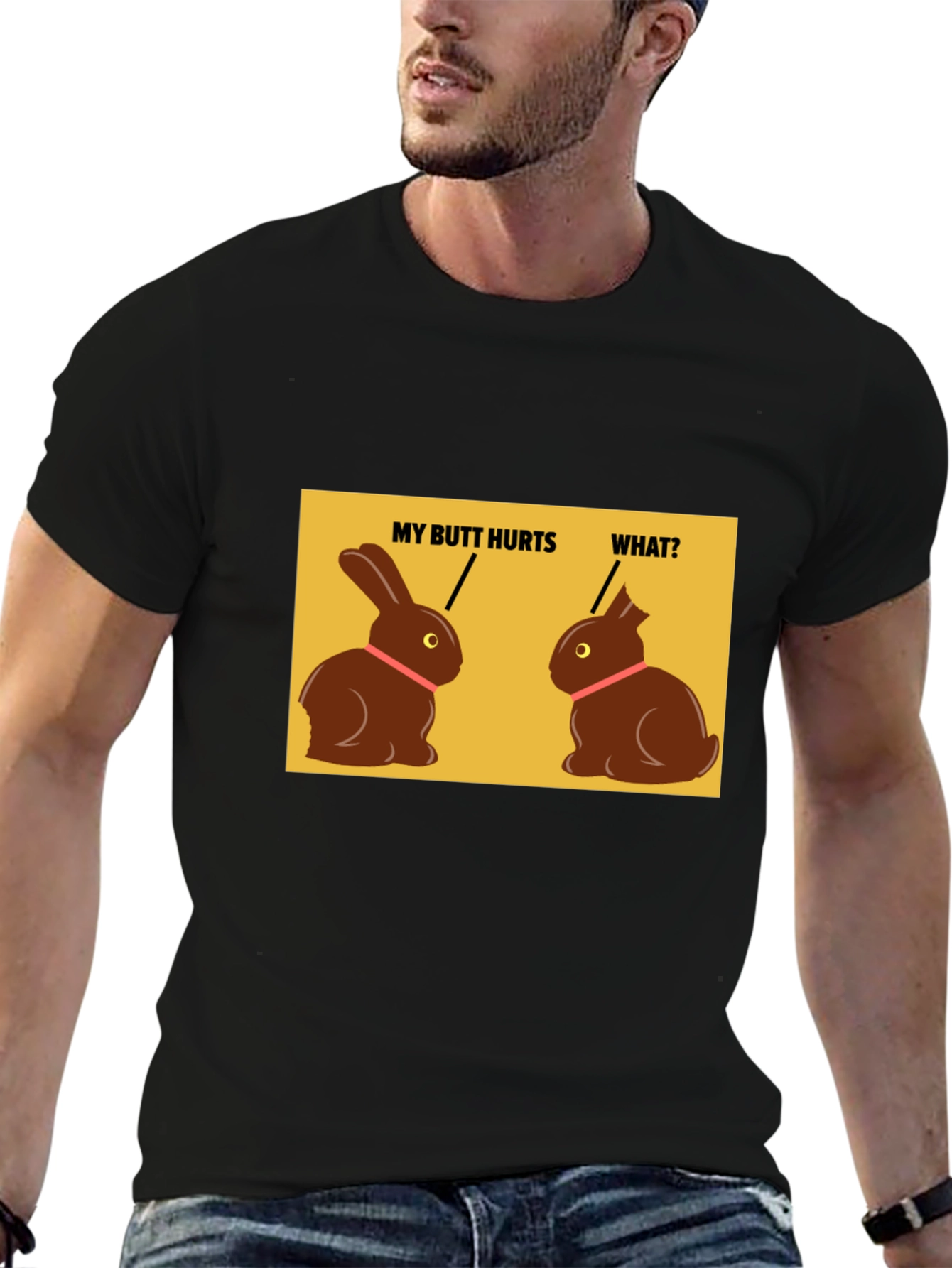 Funny Easter Bunny Chocolate Butt Hurts T-Shirt