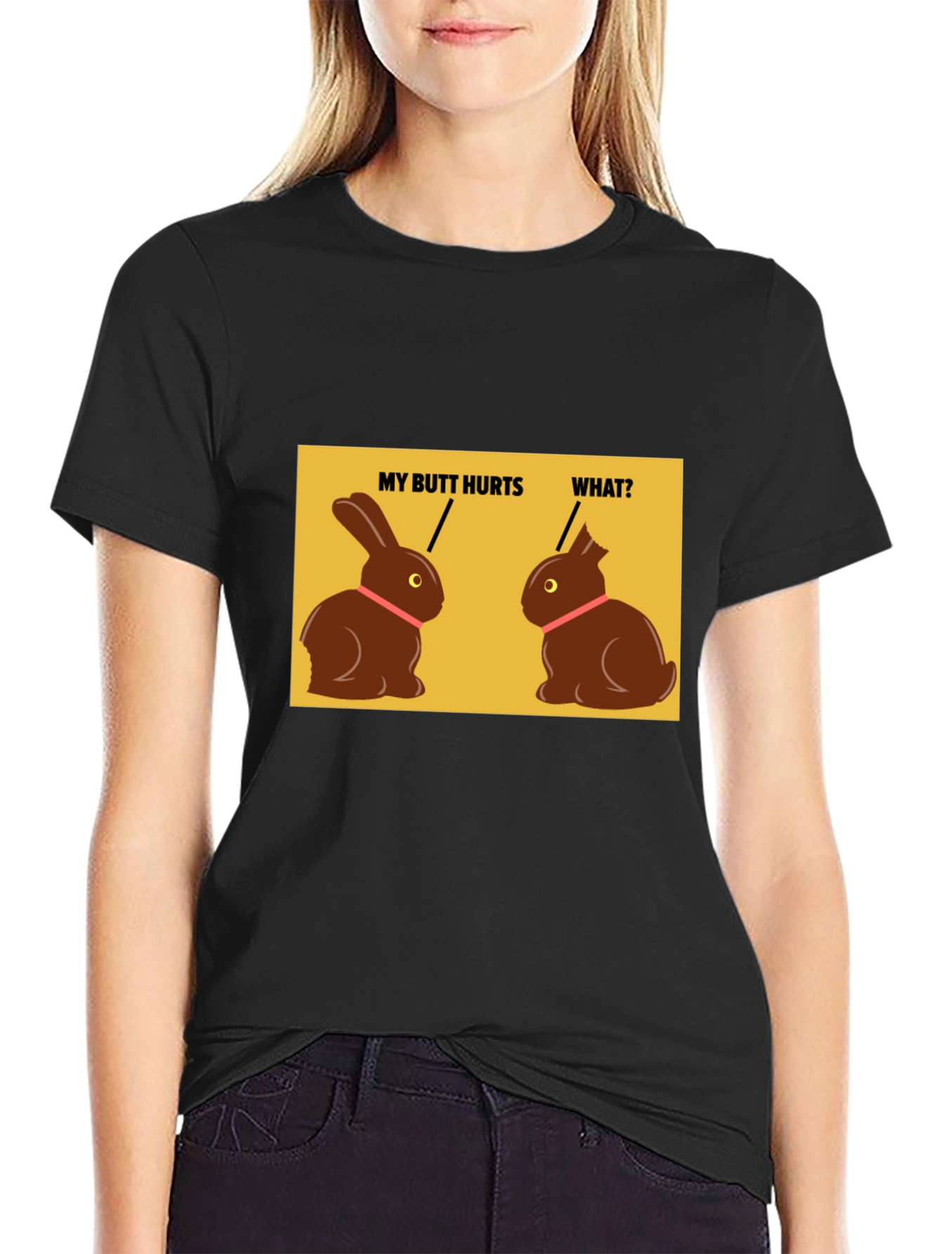 Funny Easter Bunny Chocolate Butt Hurts T-Shirt