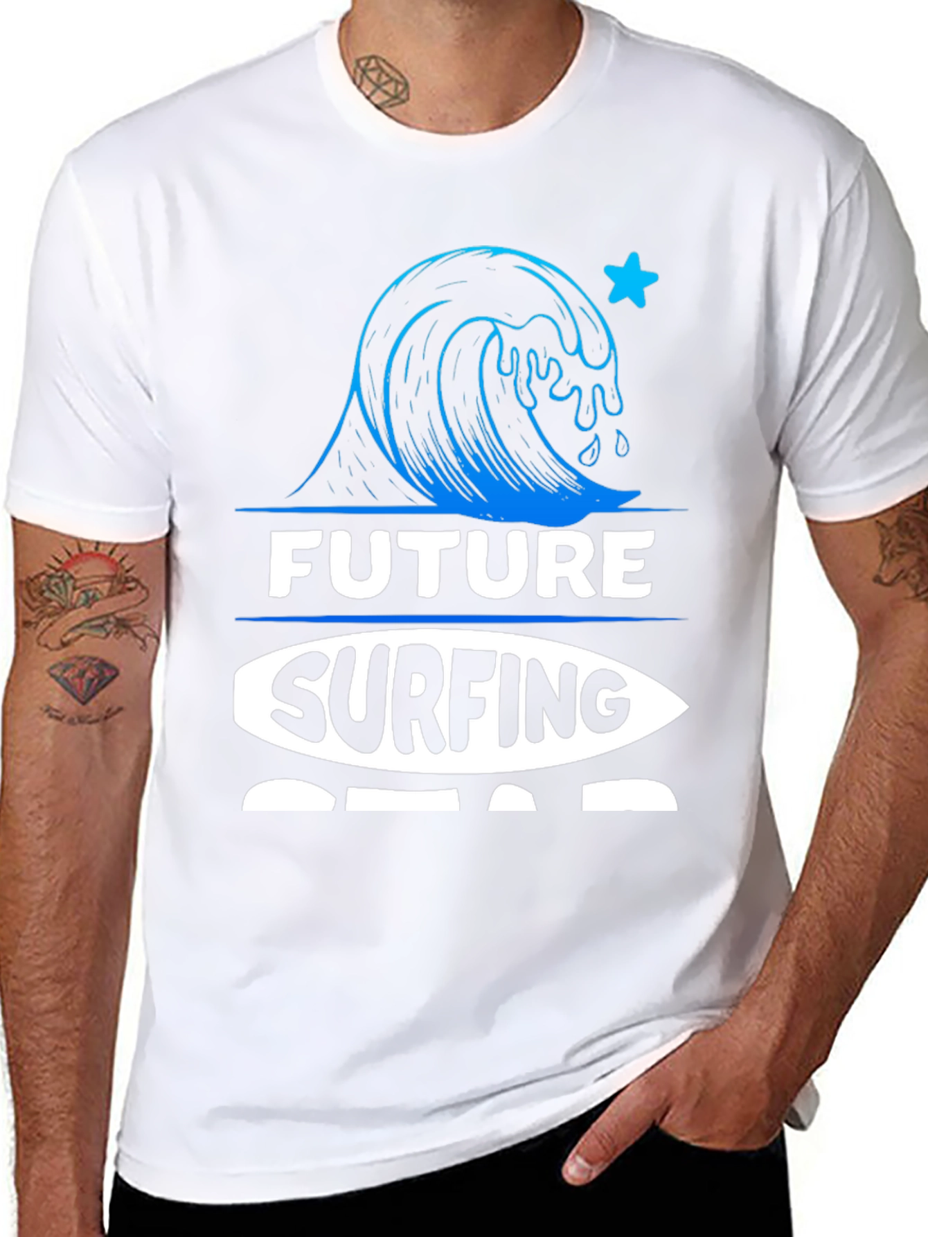 Future Surfing Star Black T-Shirt