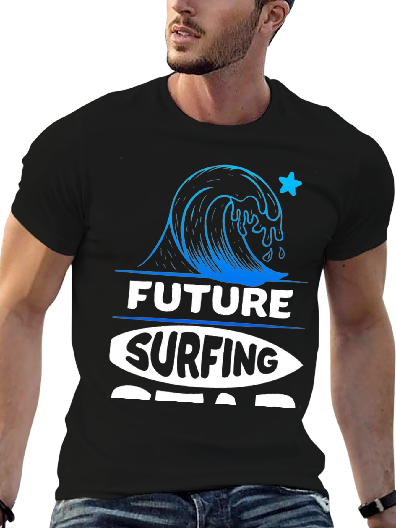 Future Surfing Star Black T-Shirt