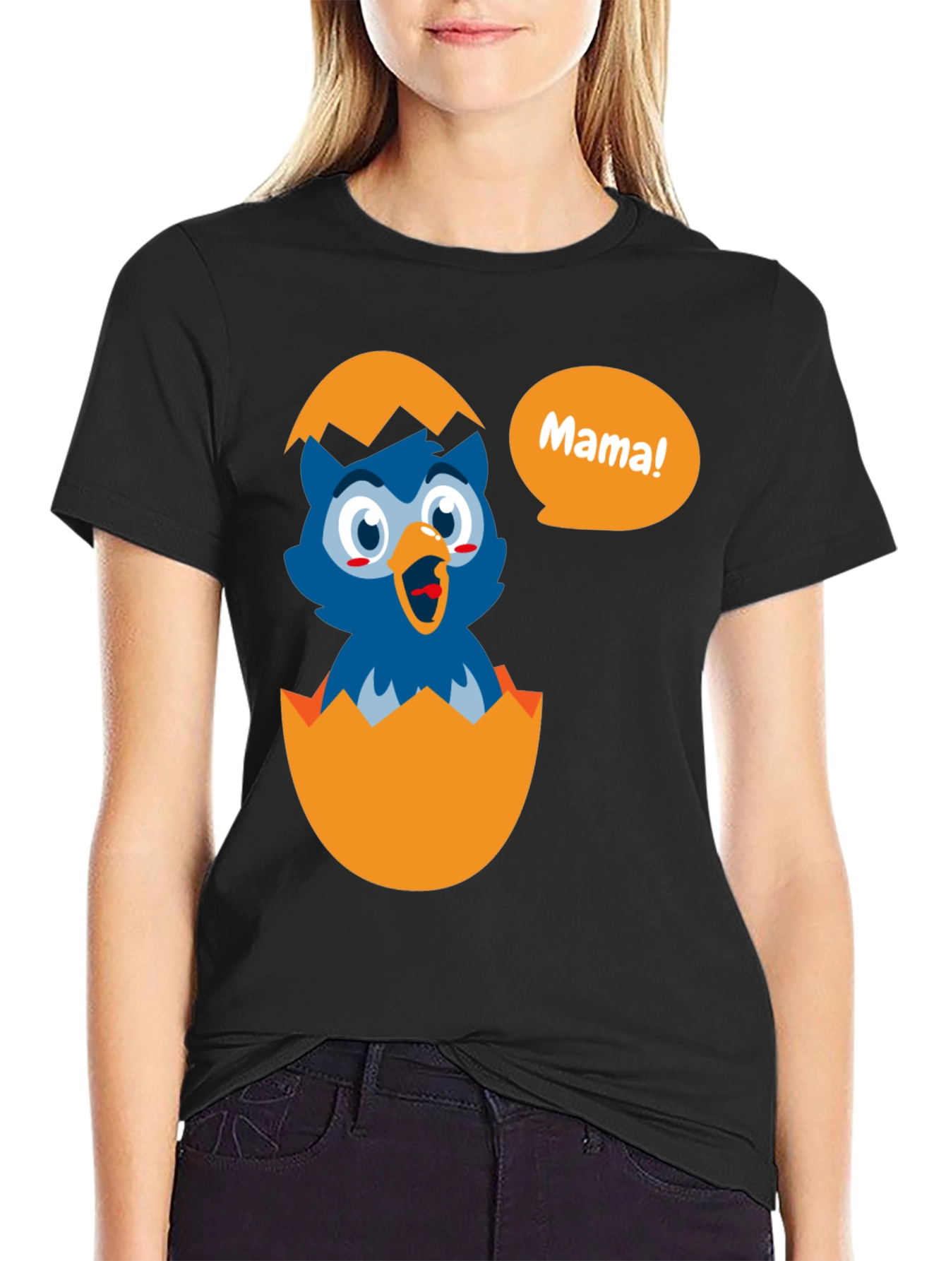 Cute Chick Mama! Graphic Tee - Black T-Shirt