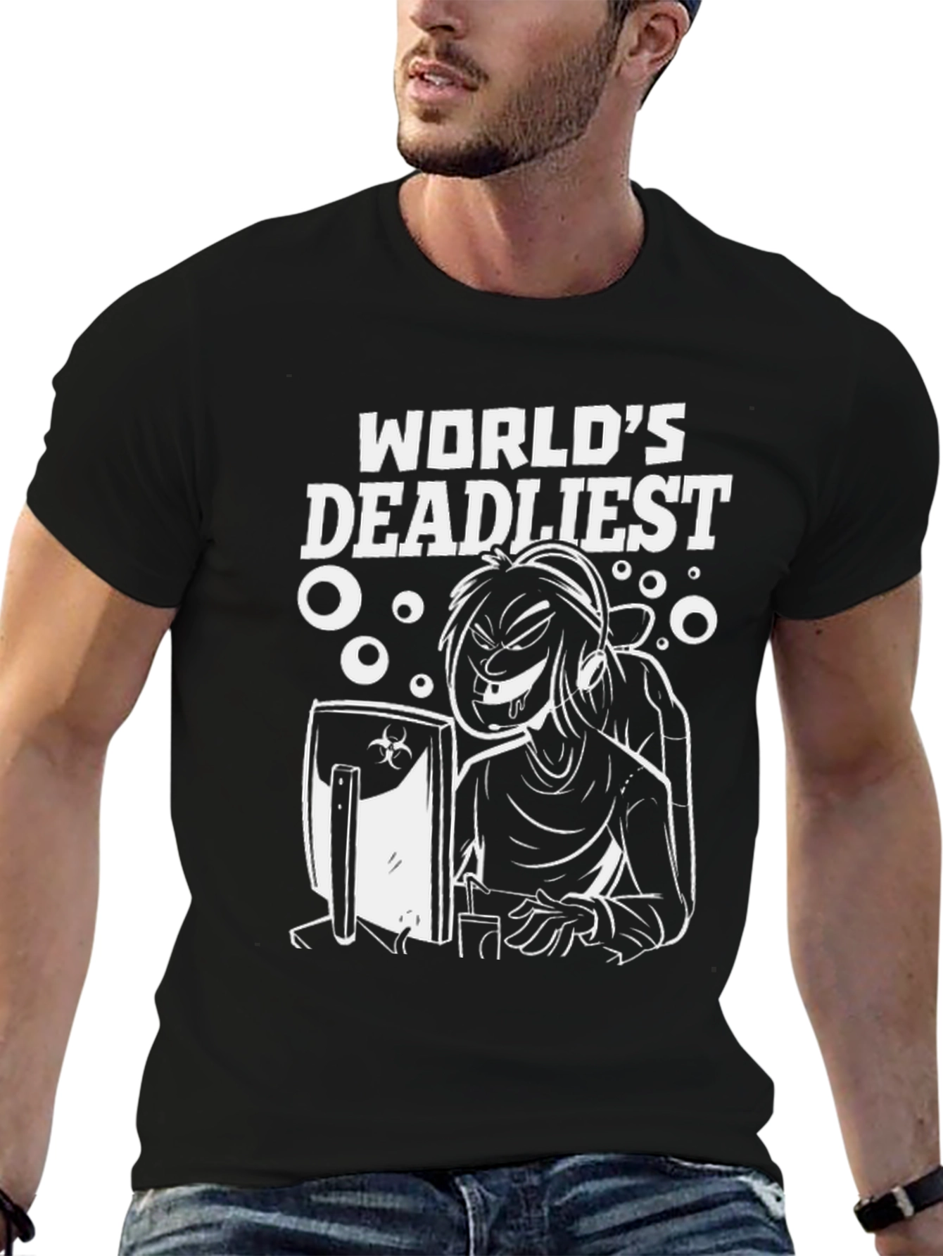 Worlds Deadliest Gamer Black T-Shirt