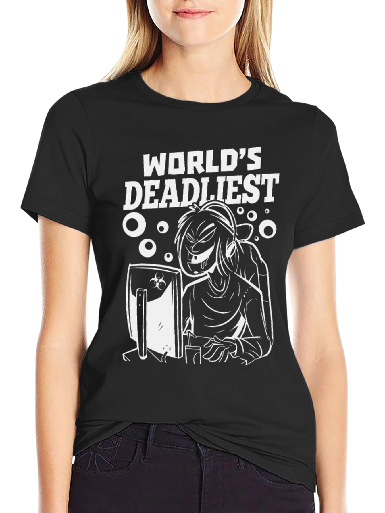 Worlds Deadliest Gamer Black T-Shirt