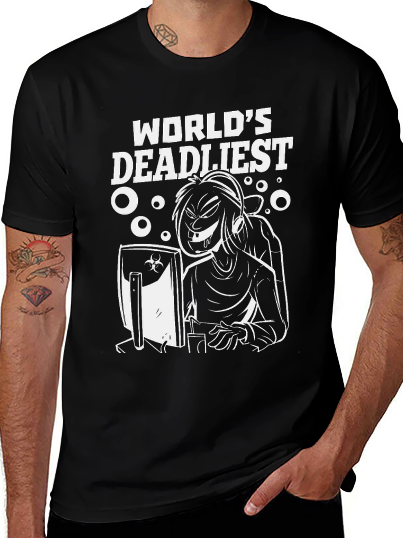 Worlds Deadliest Gamer Black T-Shirt