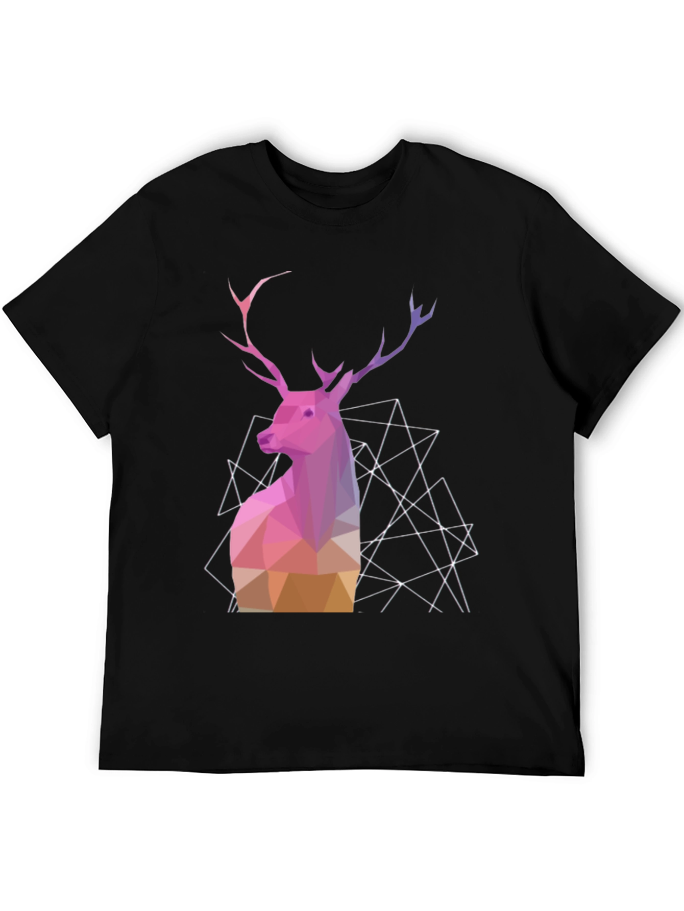 Geometric Deer Graphic Tee - Modern Animal Design
