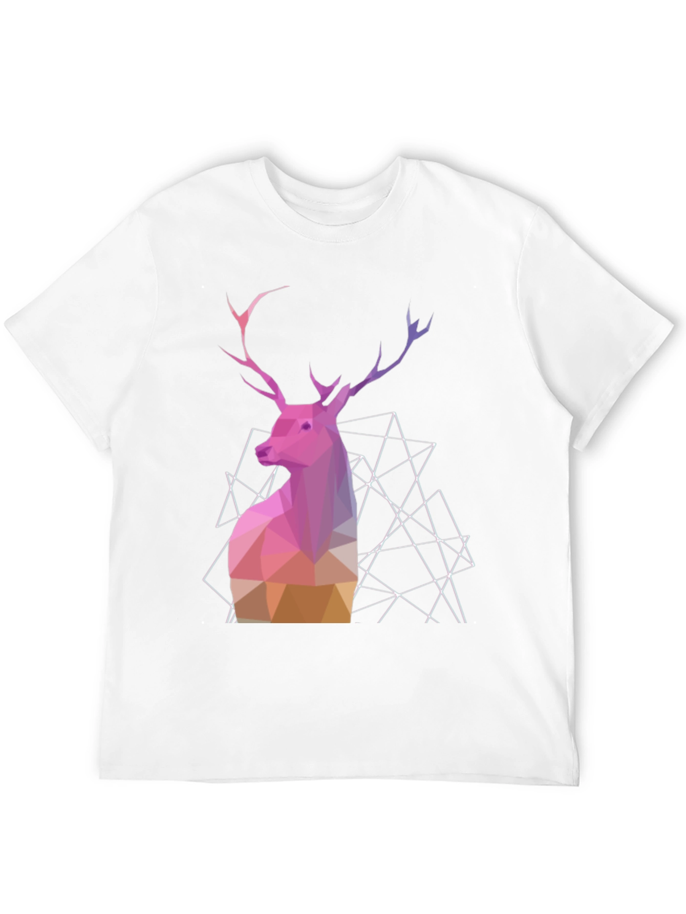 Geometric Deer Graphic Tee - Modern Animal Design
