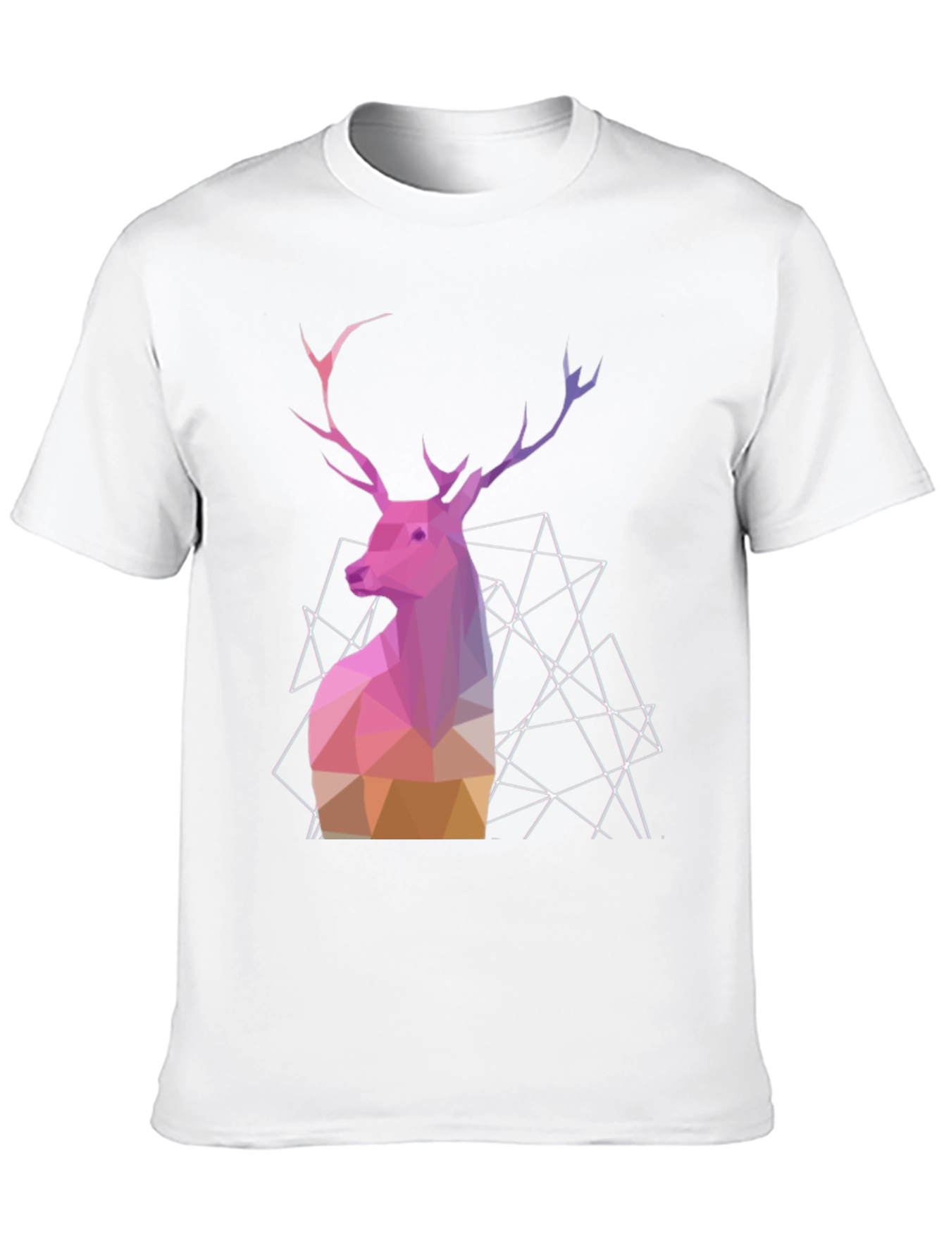 Geometric Deer Graphic Tee - Modern Animal Design