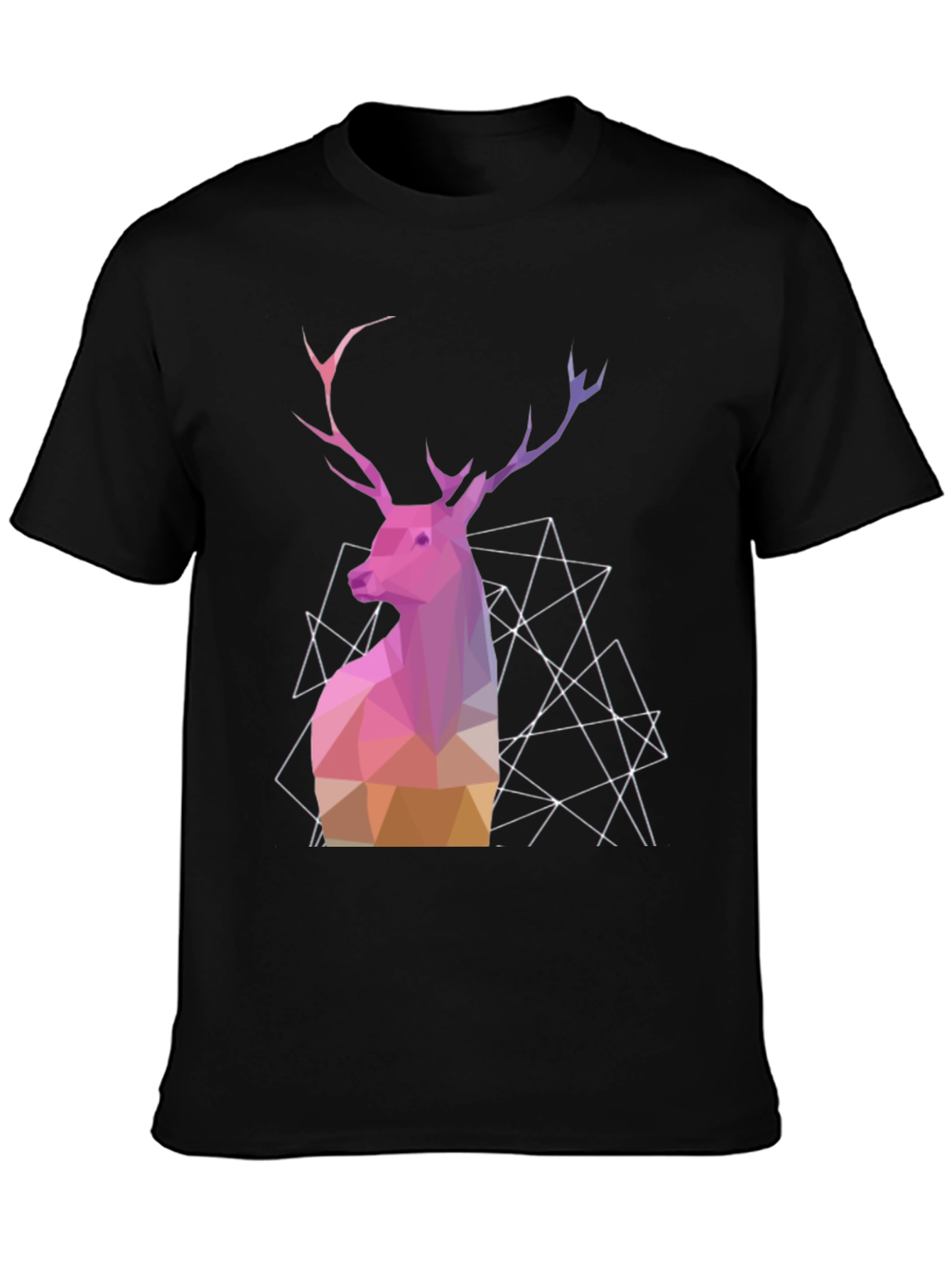 Geometric Deer Graphic Tee - Modern Animal Design
