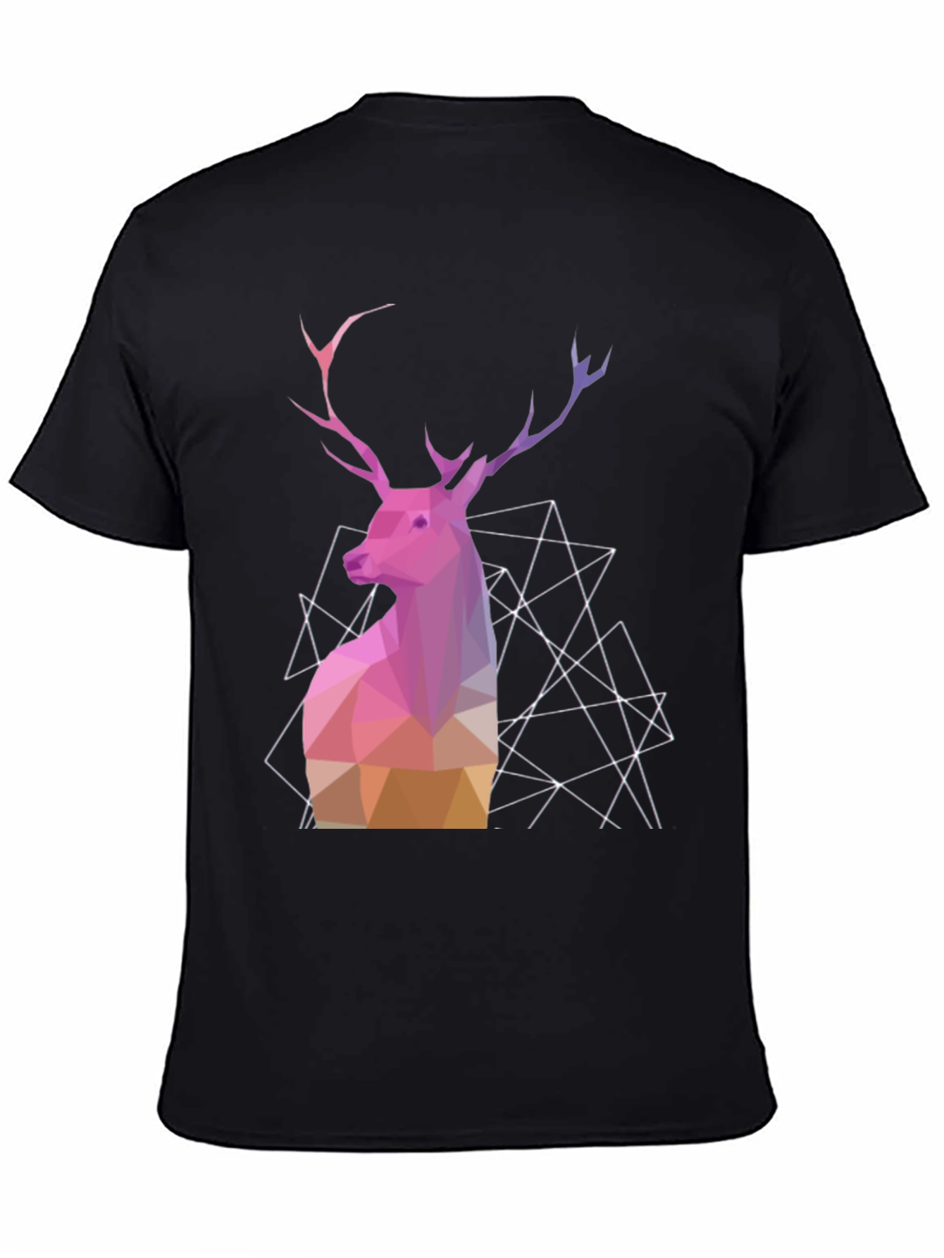 Geometric Deer Graphic Tee - Modern Animal Design