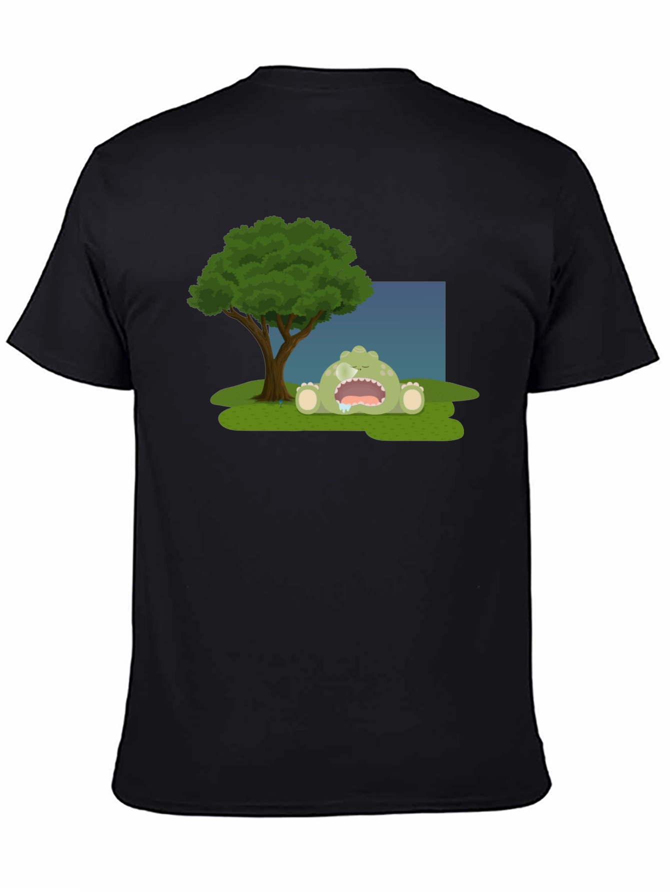 Cartoon Monster Sleeping Under Tree T-Shirt