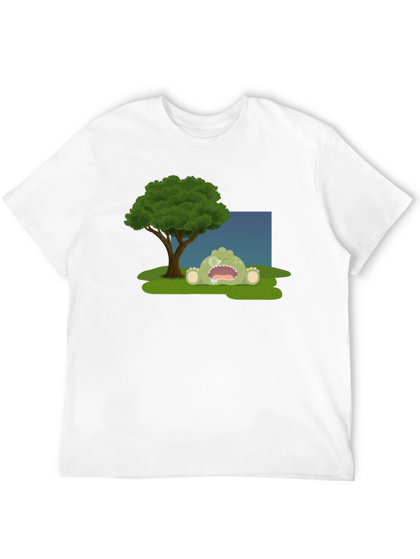 Cartoon Monster Sleeping Under Tree T-Shirt
