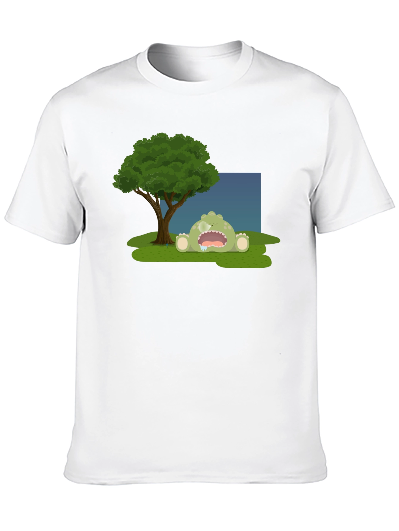 Cartoon Monster Sleeping Under Tree T-Shirt