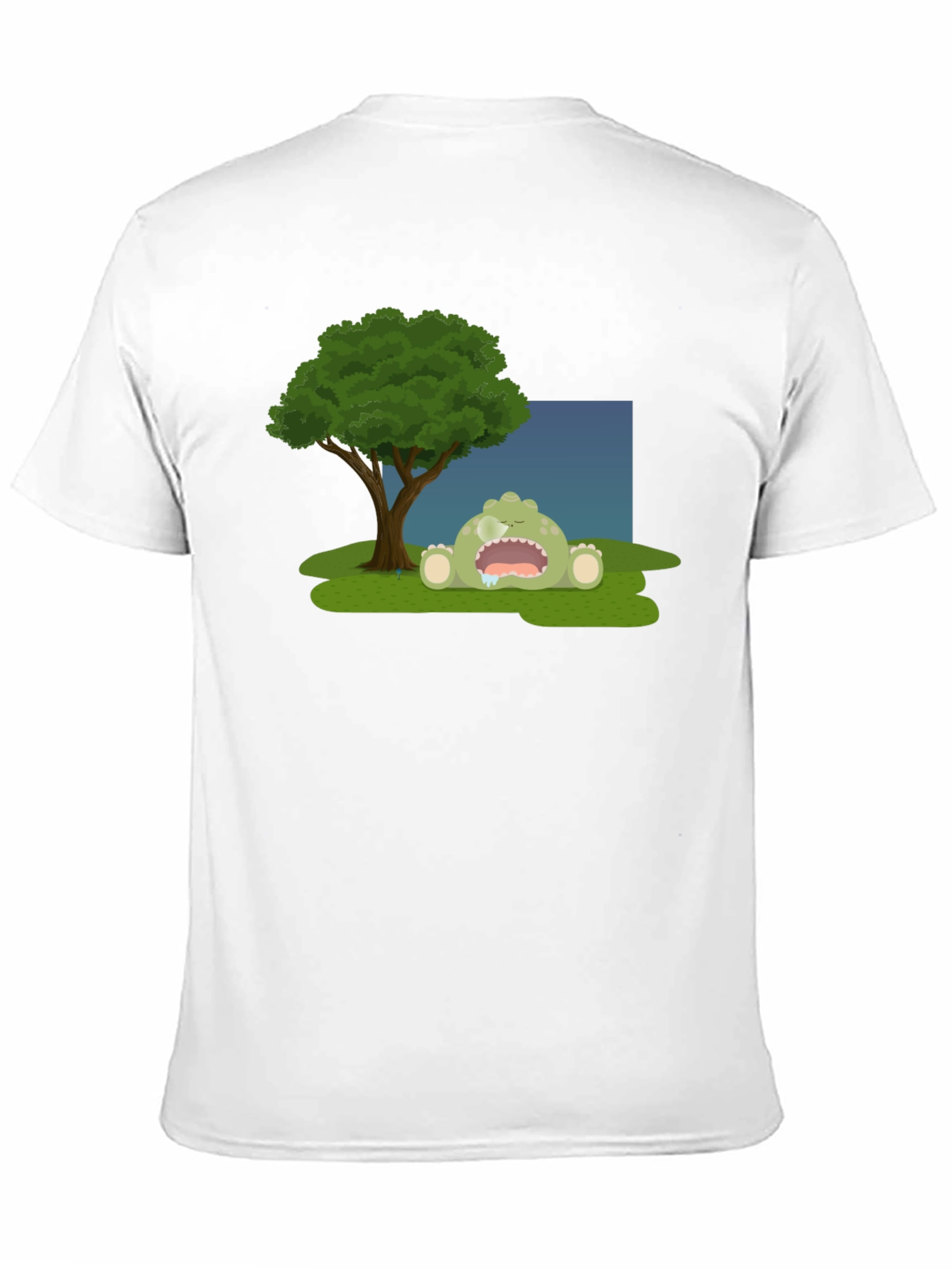 Cartoon Monster Sleeping Under Tree T-Shirt