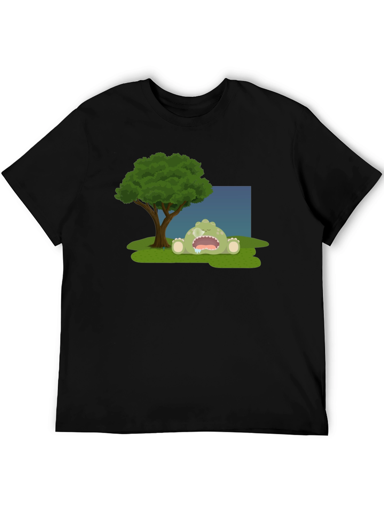 Cartoon Monster Sleeping Under Tree T-Shirt