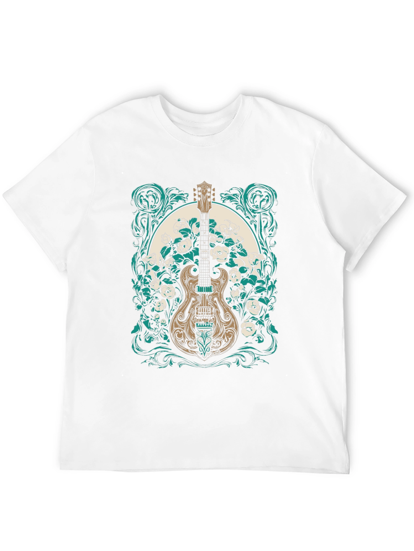 Guitar & Floral Graphic Tee - Rocker Style