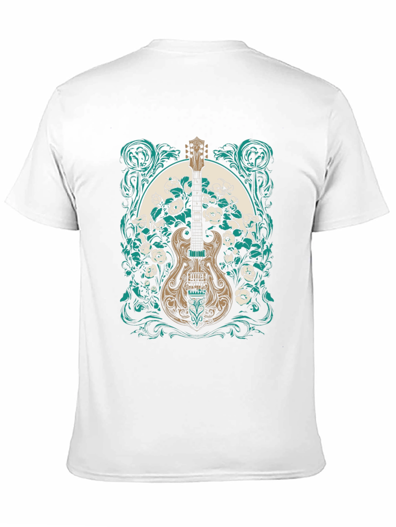 Guitar & Floral Graphic Tee - Rocker Style