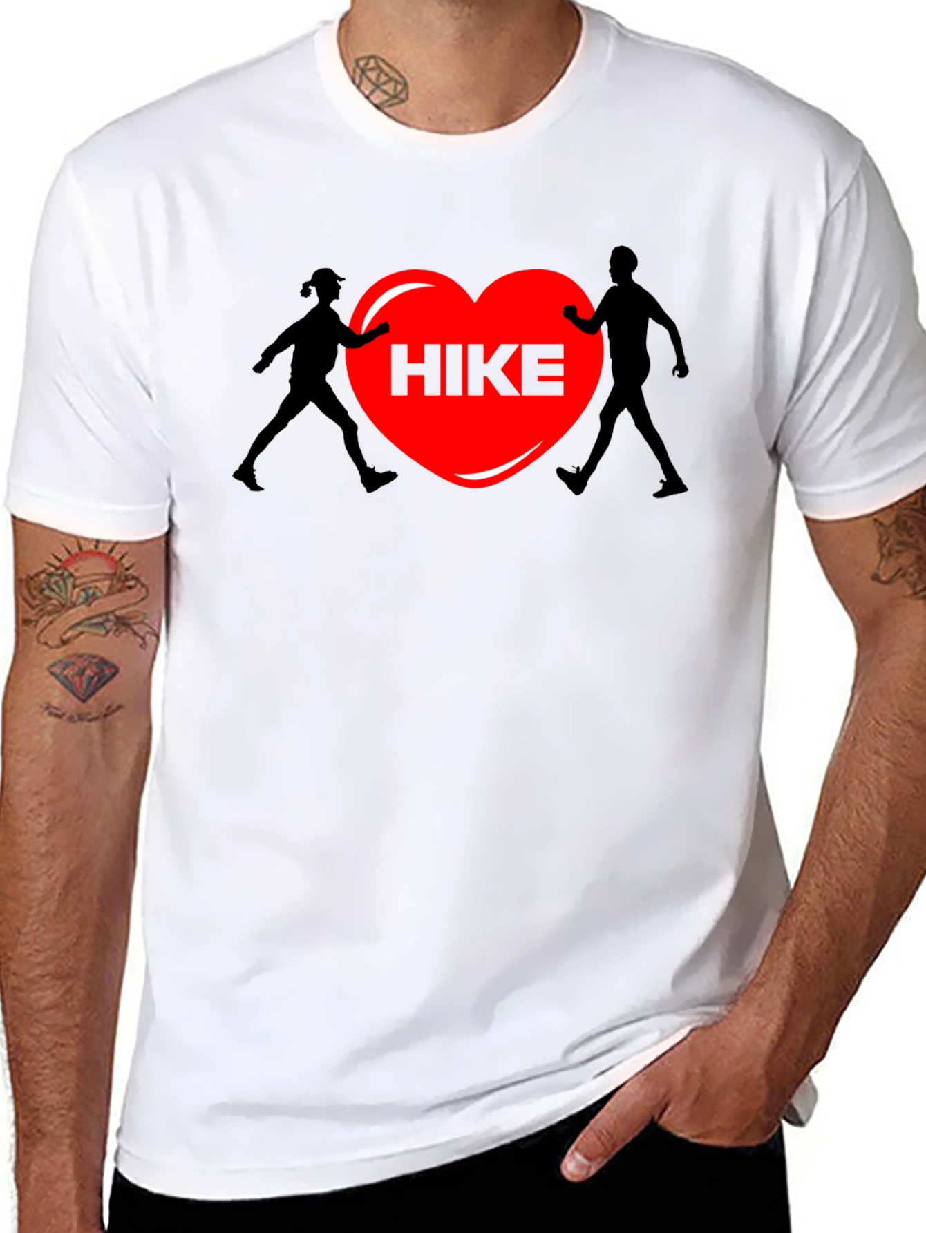 Hiking Heart Graphic Tee - Black