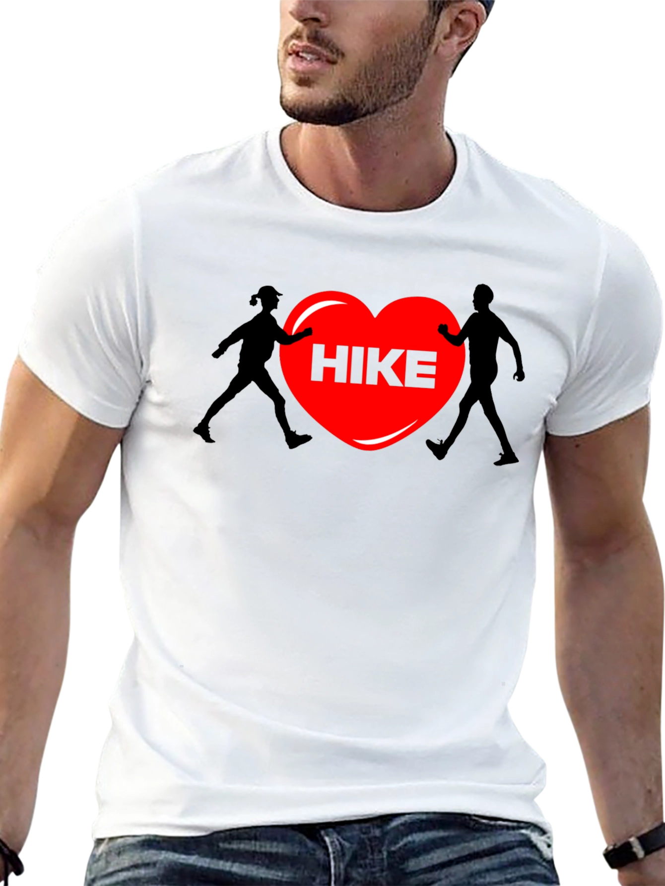 Hiking Heart Graphic Tee - Black
