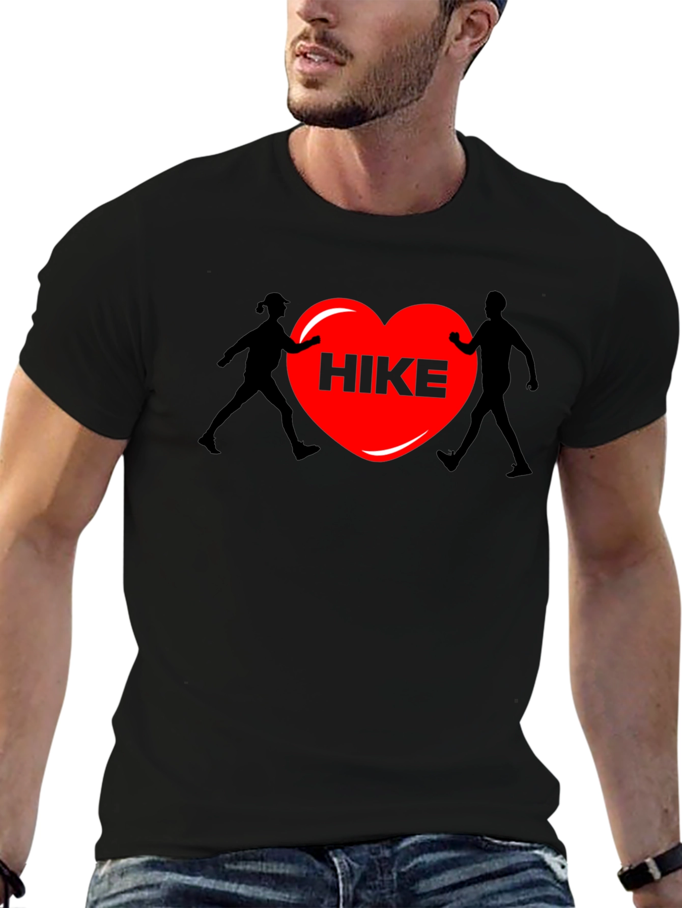 Hiking Heart Graphic Tee - Black