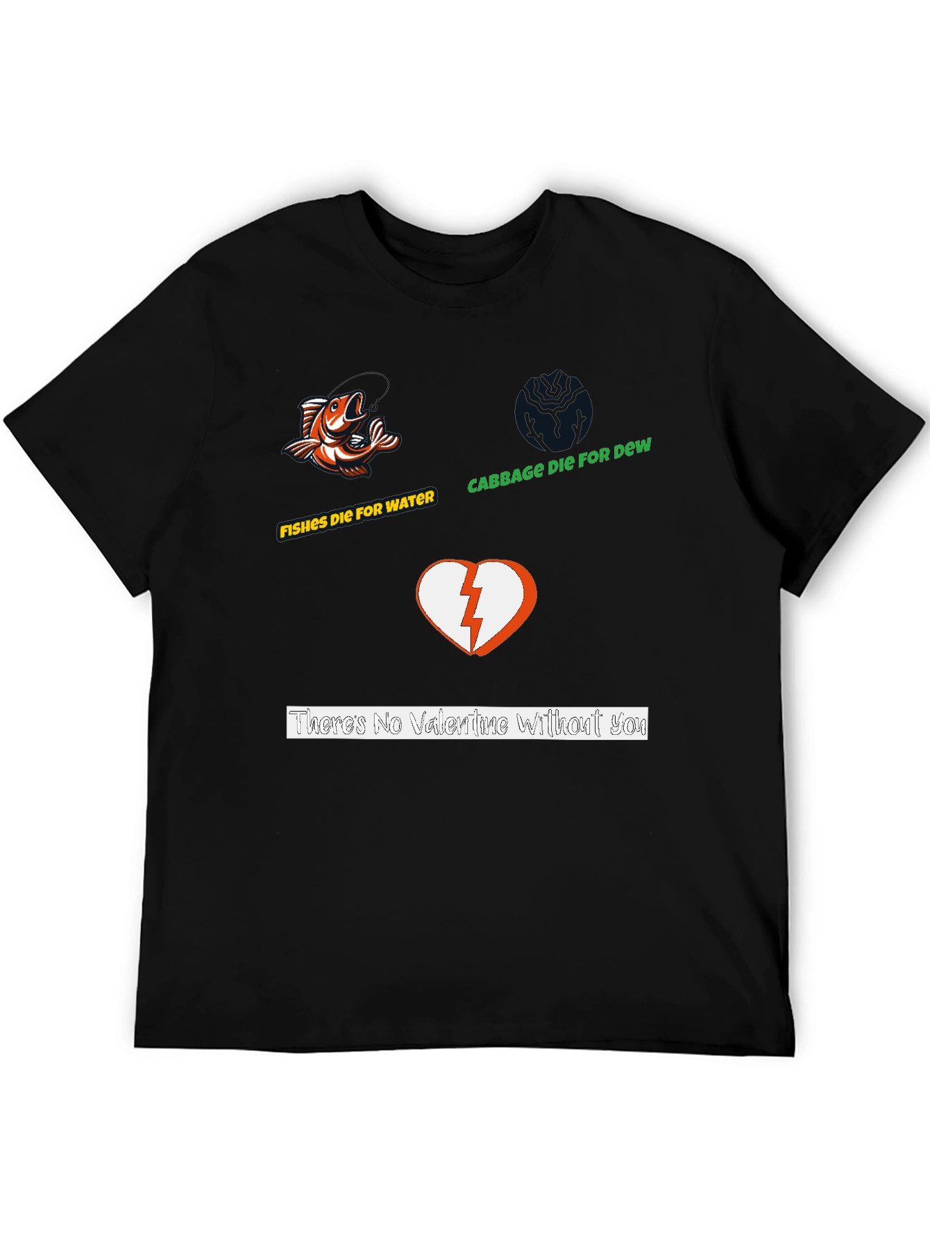 Humorous Graphic Print Black T-Shirt