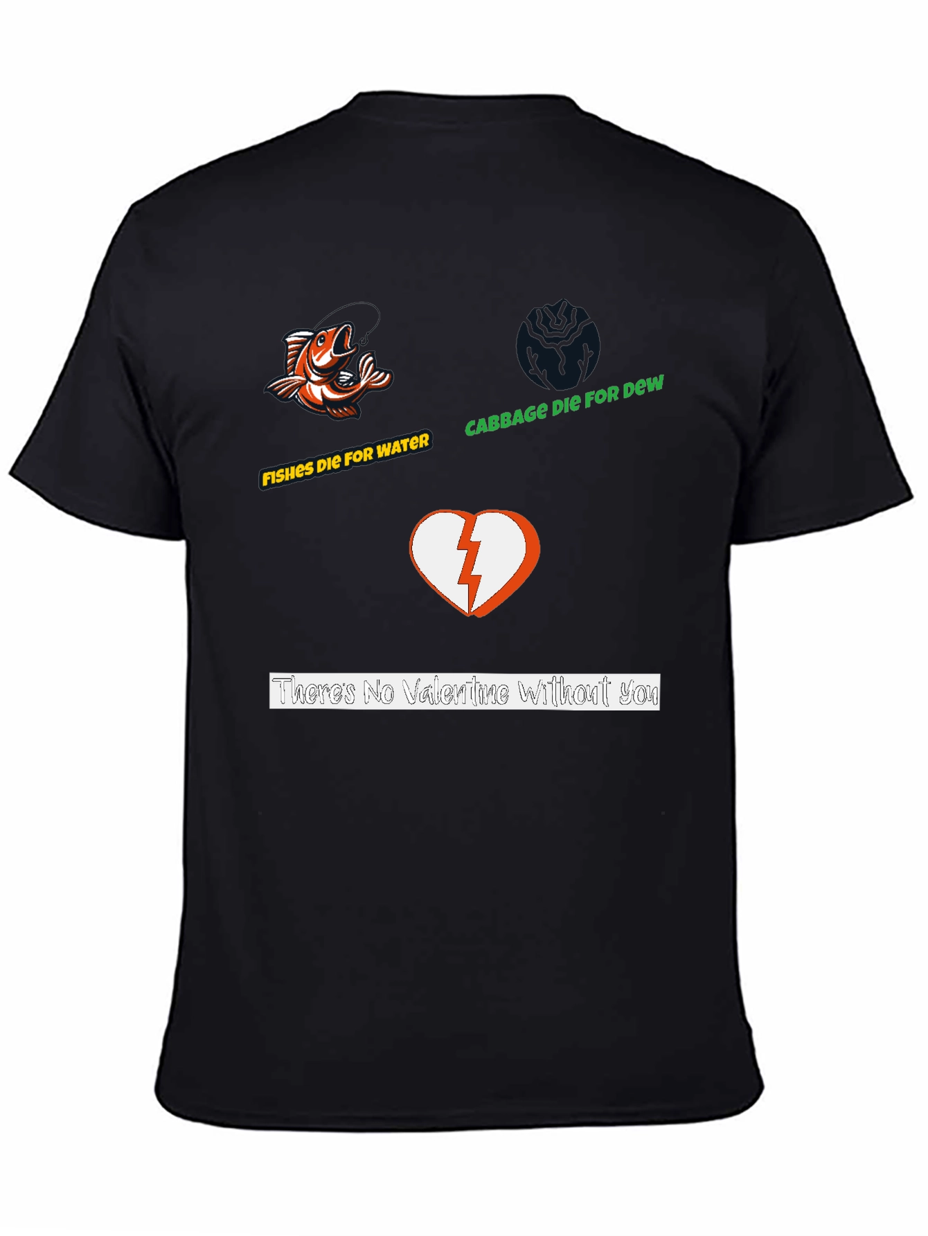 Humorous Graphic Print Black T-Shirt