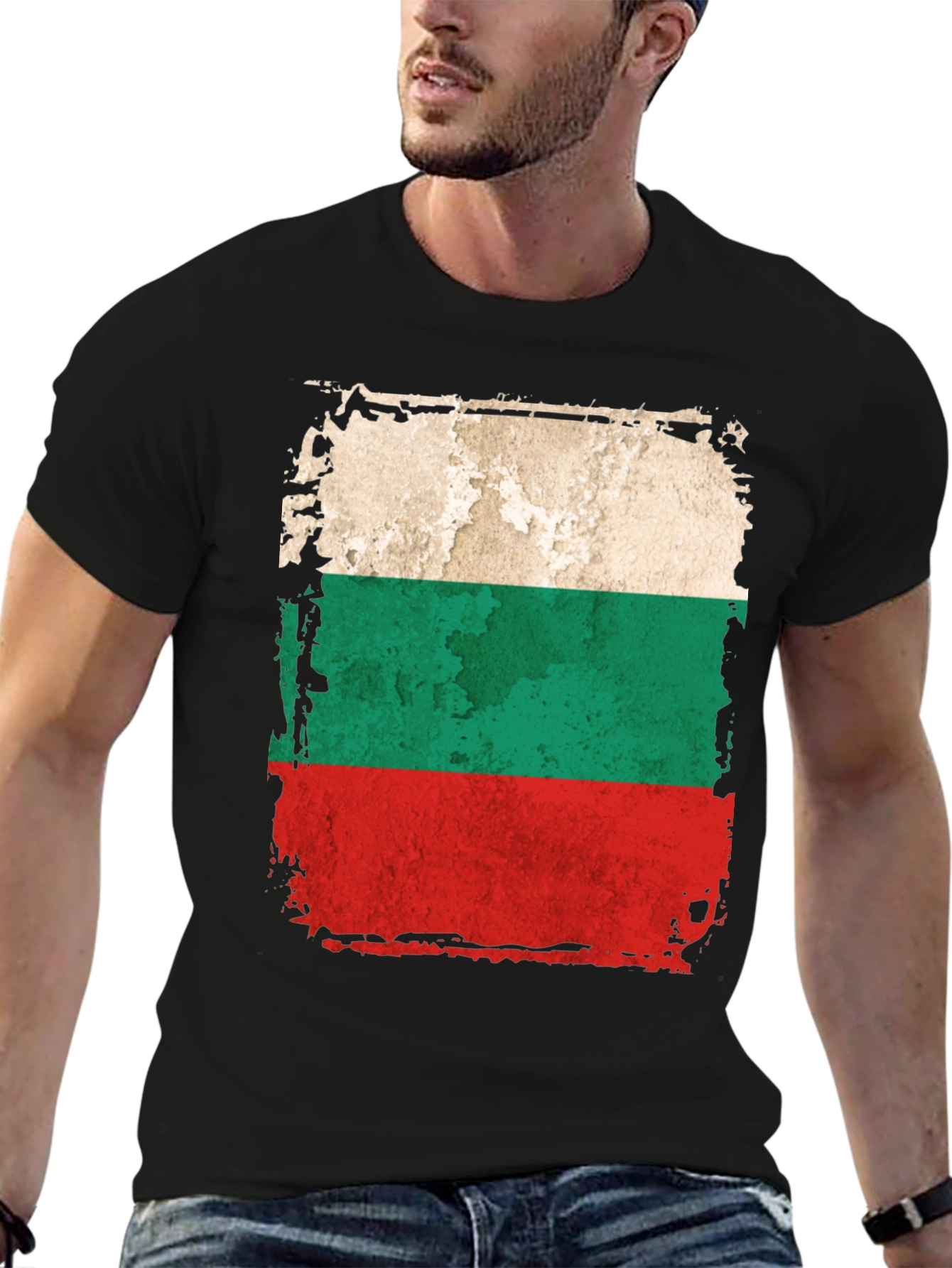 Bulgaria Flag Distressed Mens T-Shirt