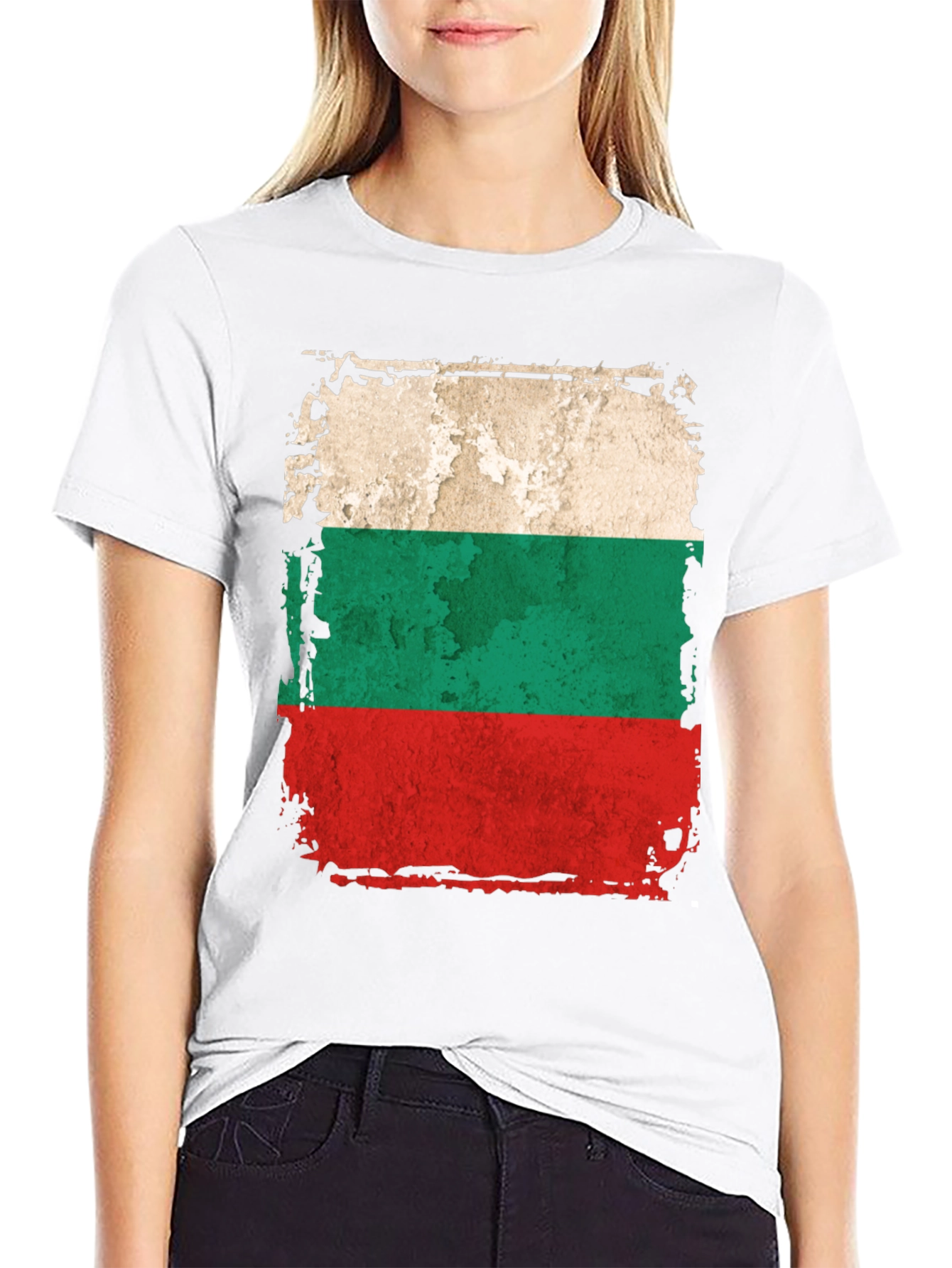 Bulgaria Flag Distressed Mens T-Shirt